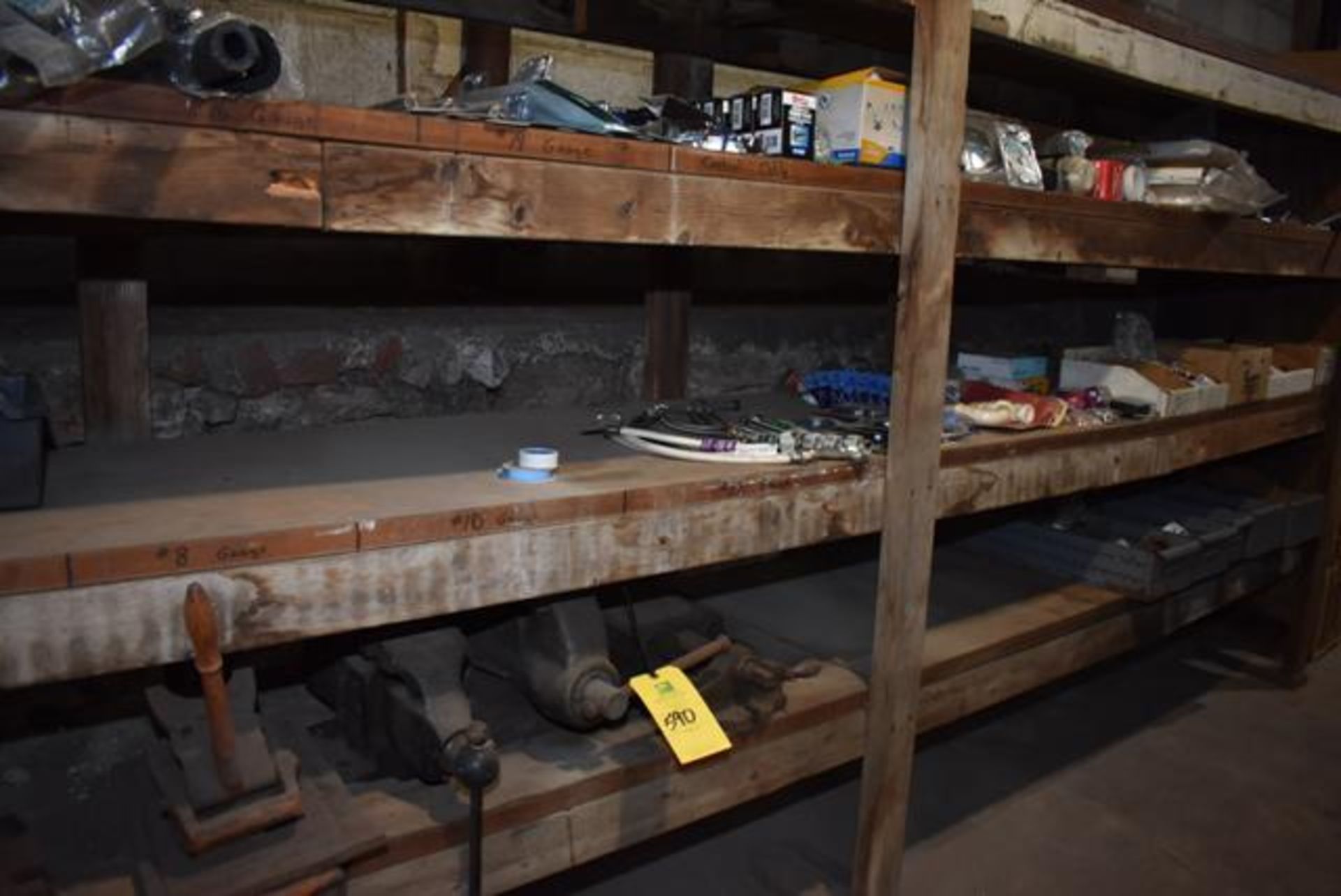 Contents of Shelf, (2) Heavy Duty Vises, Plant Support, Loading Fee: $150