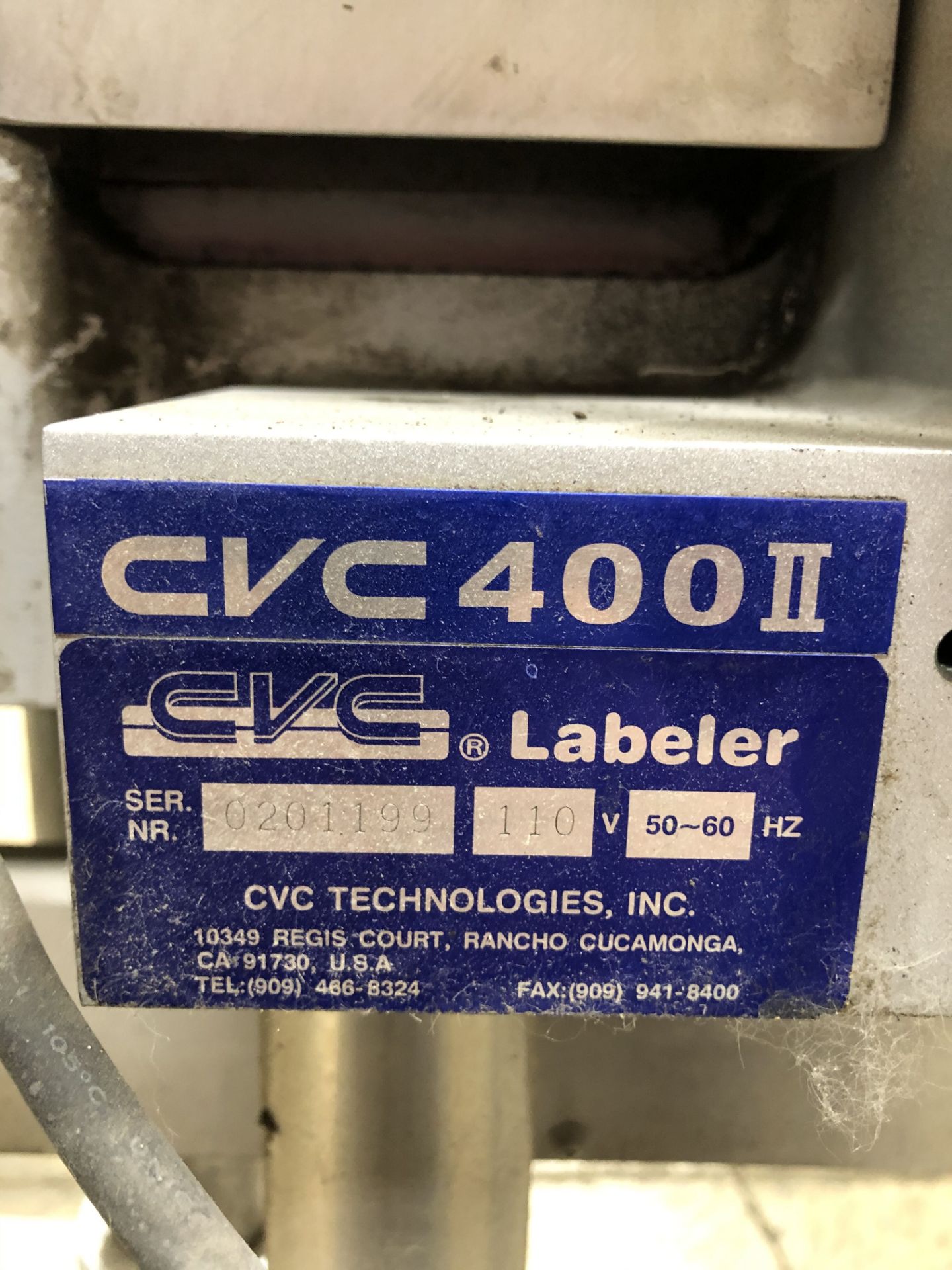 CVC 400 II Labeler, S/N #0201199, 110 Volts - Image 5 of 8