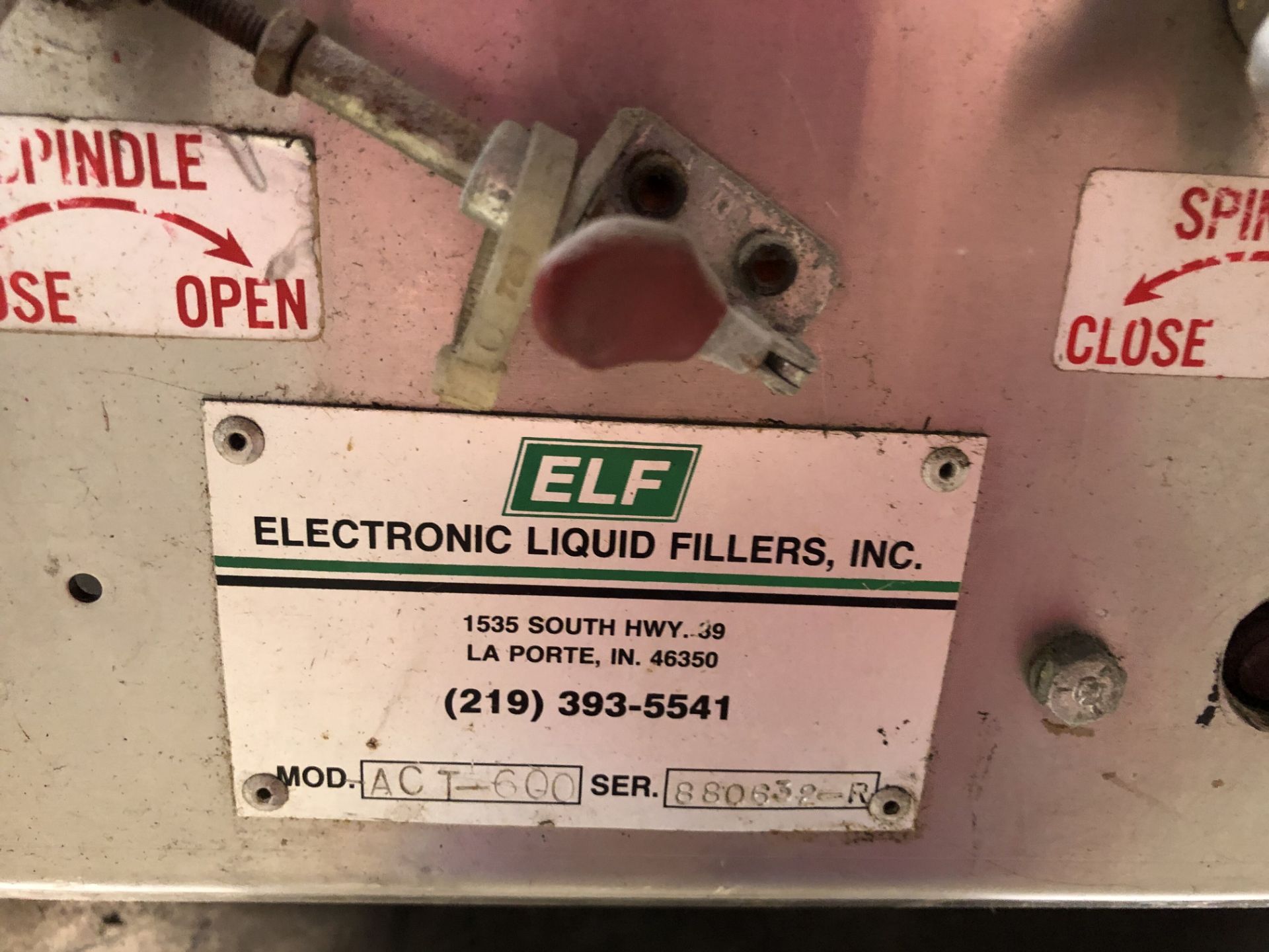 ELF Cap Sealing Machine, Model #ACT600, S/N #880638-R - Image 7 of 7