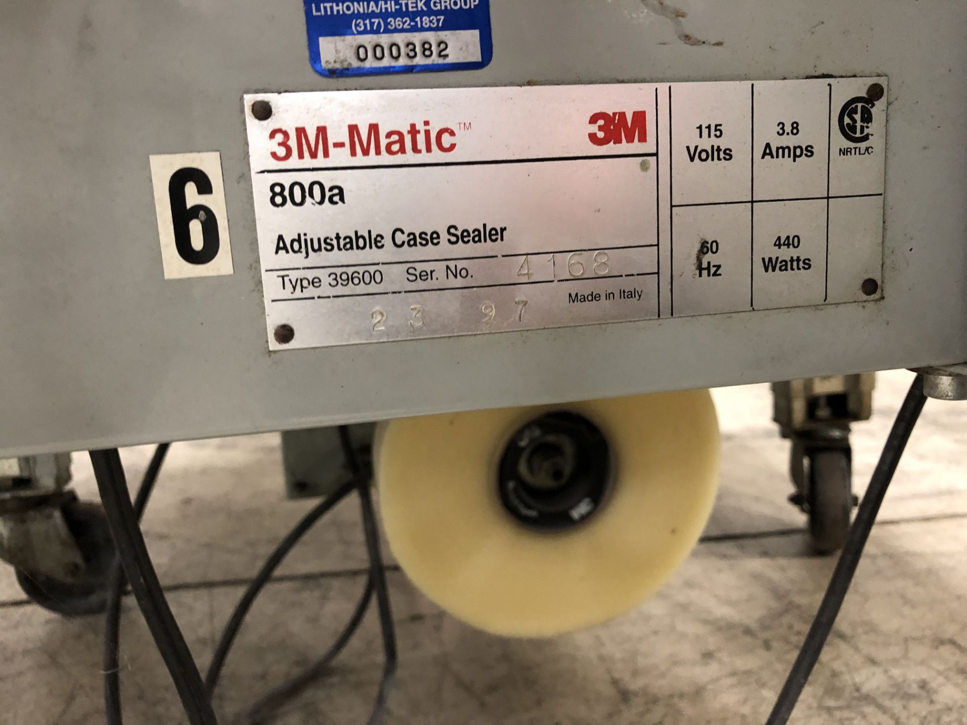 3M-Matic 800a Adjustable Case Sealer, Model #39600, S/N #4168, 115 Volts - Image 3 of 6