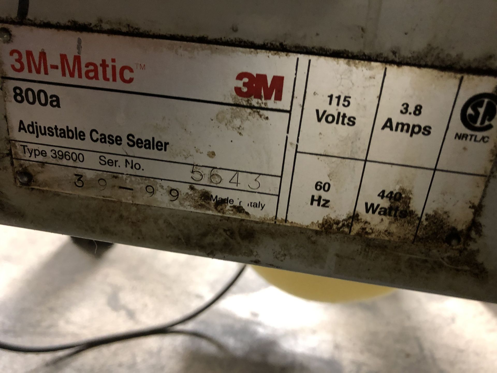 3M-Matic 800a Adjustable Case Sealer, Model #39600, S/N #5643, 115 Volts - Image 4 of 7