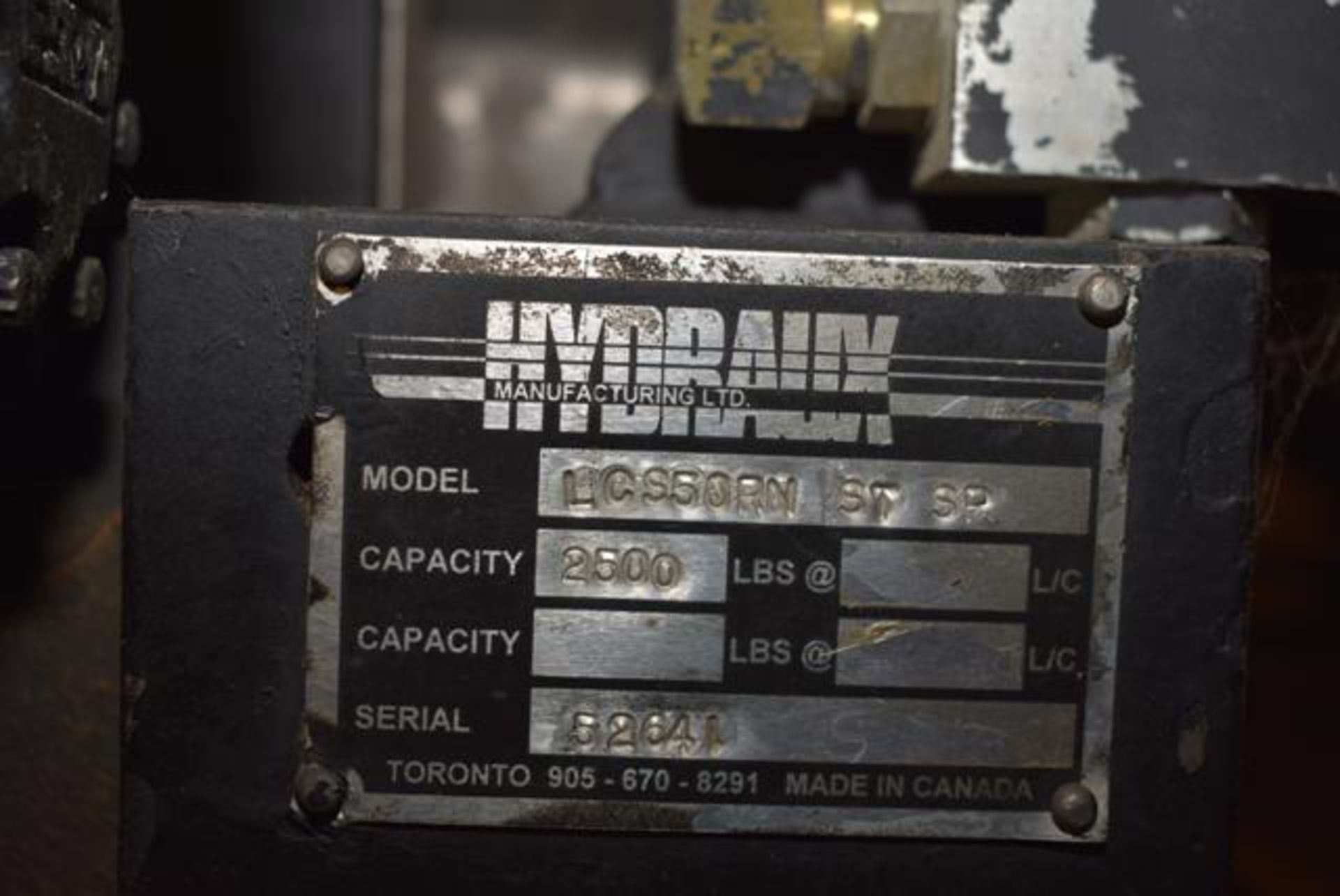 Hydraulx Model #LCSSORN Hydraulic Fork Lift Attachment, Rated 2500 lbs | Required Rigging and - Image 2 of 3