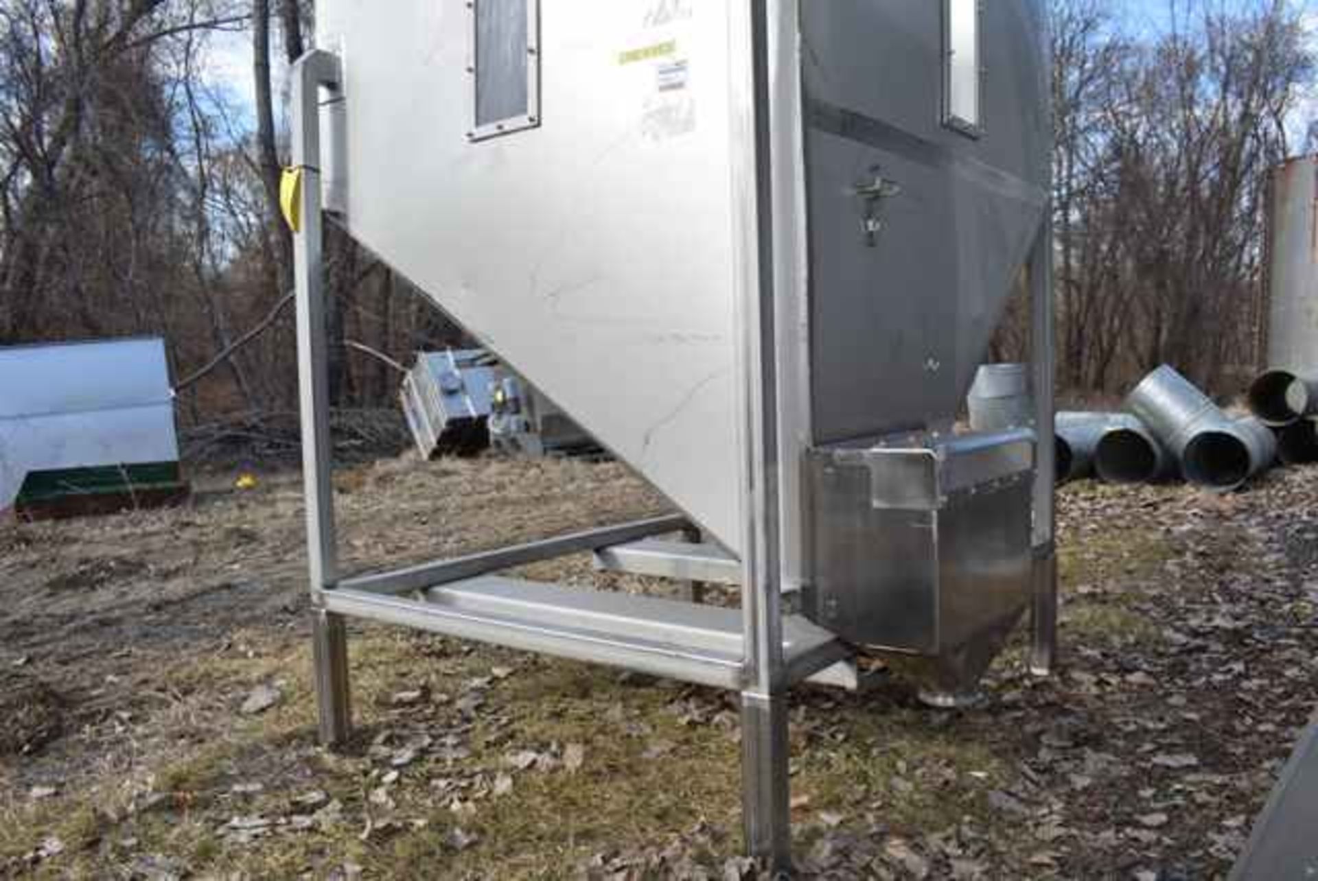 Axiom Fabricating Stainless Steel Gravity Feed Hopper, Stainless Steel Frame, 54" x 54" x 84" Top to - Image 2 of 3