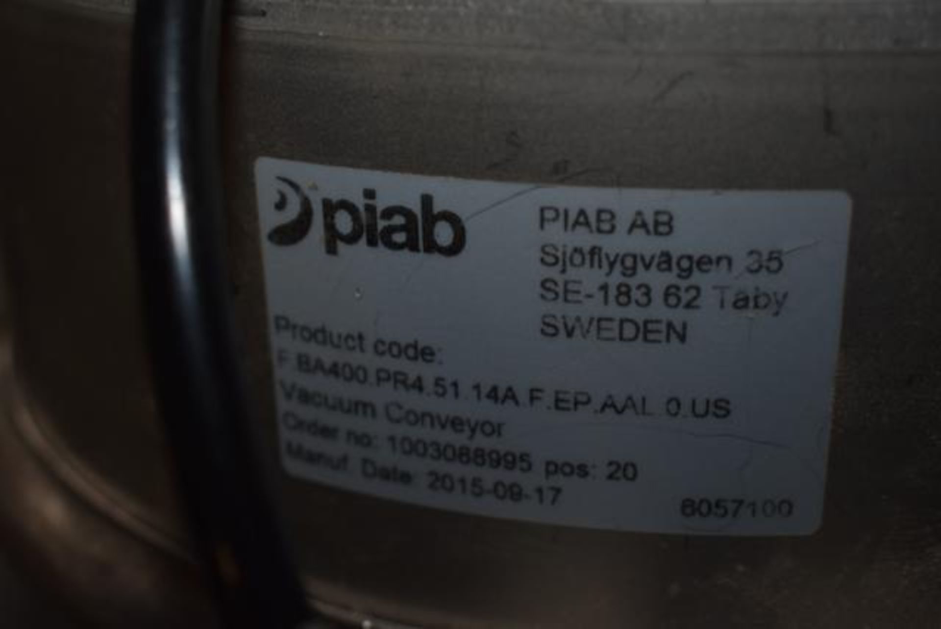Piab Vacuum Canister/Conveyor, Code #BA-400 | Required Rigging and Loading Fee: $100 - Image 2 of 3