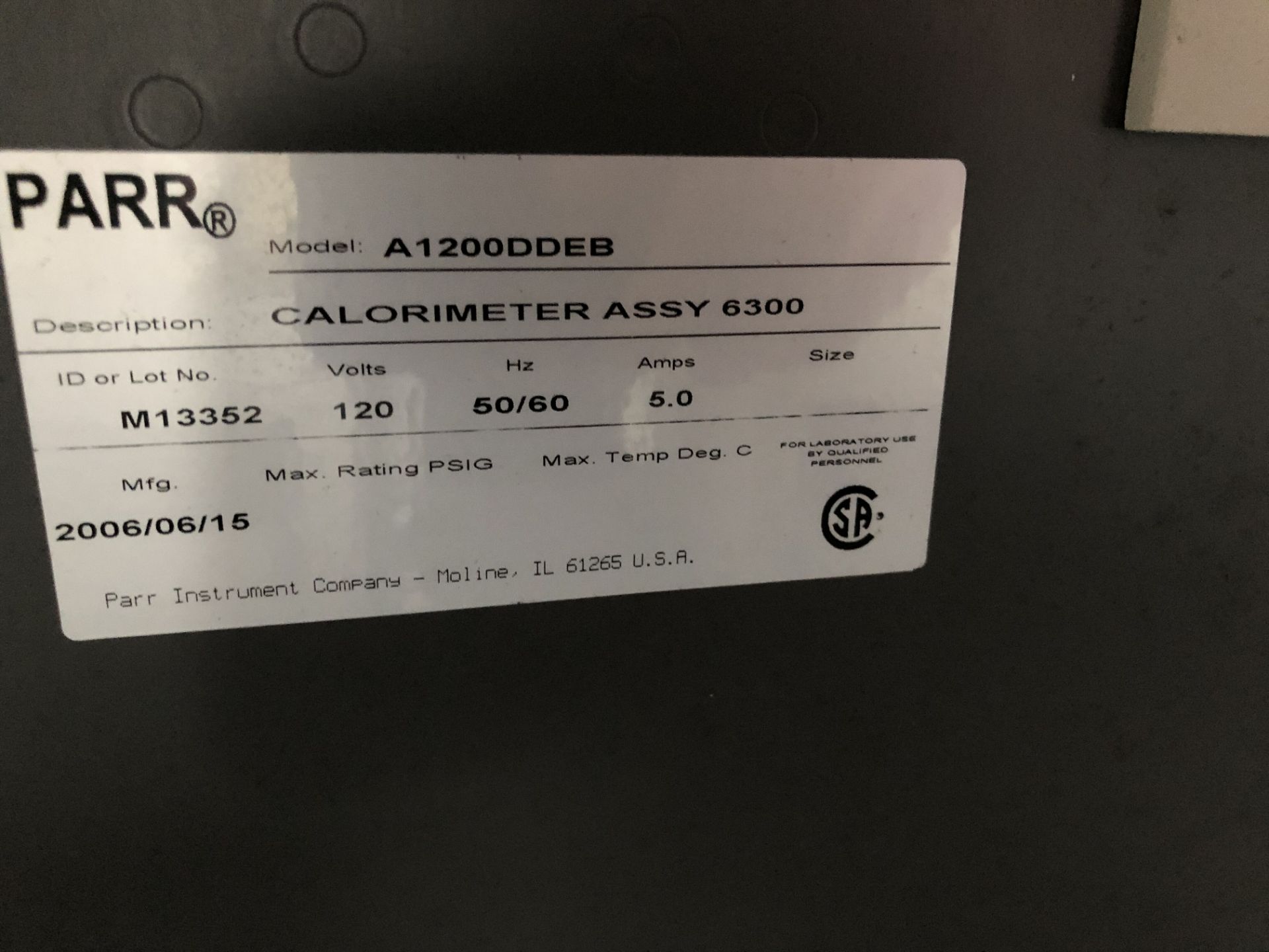 PARR 6300 Calorimeter - Image 3 of 4