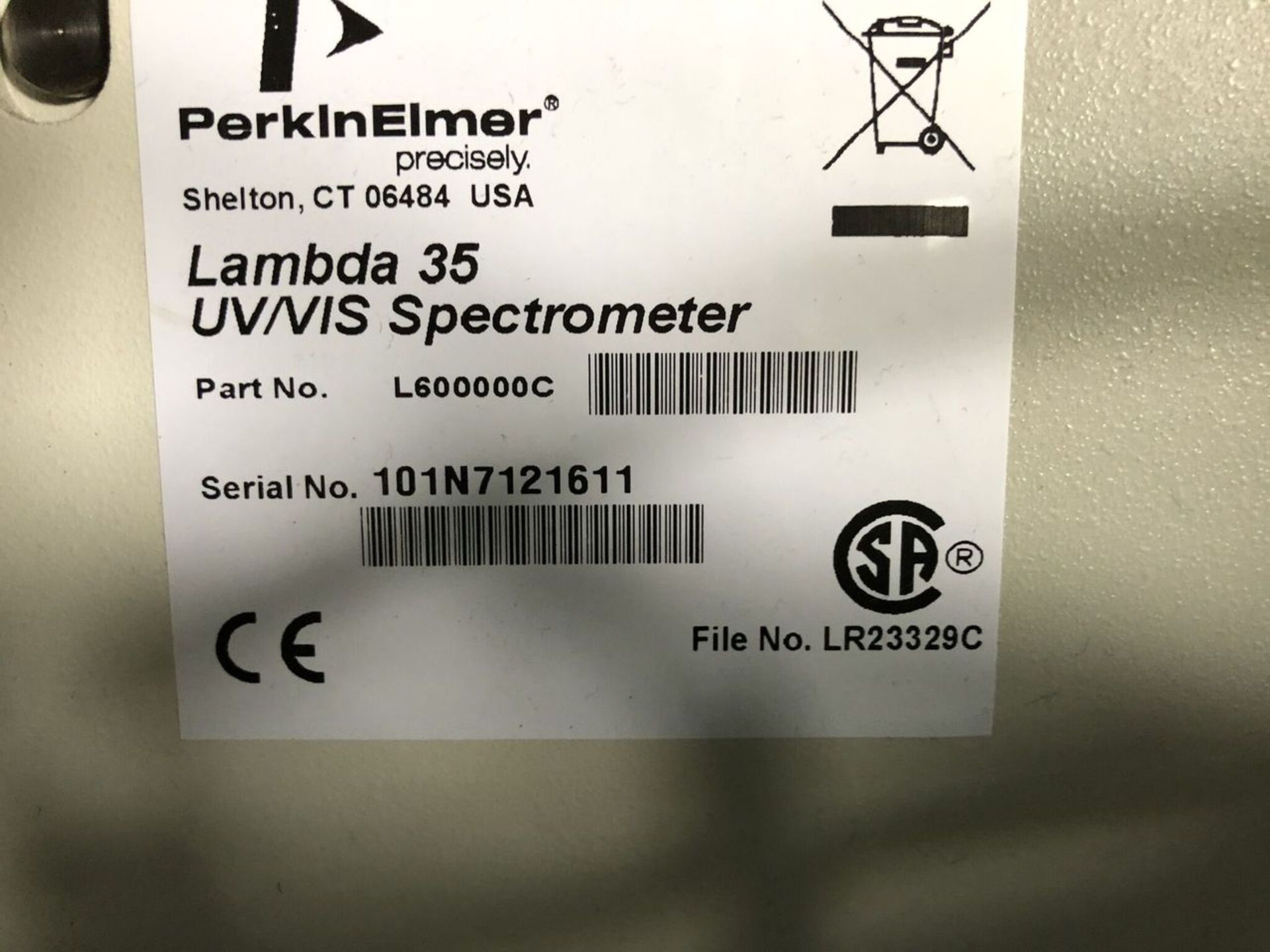 Perkins Lambda 35 UV/VISHP Spectrometer, S/N #101N7121611, Comes W/ Dell Monitor & Dell Optiplex 745 - Image 3 of 6