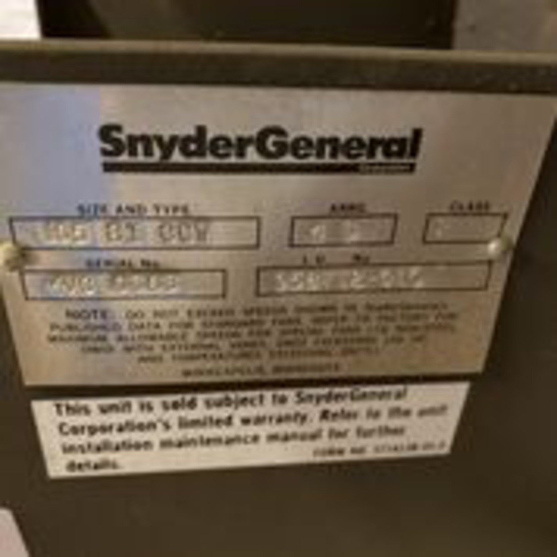 SnyderGeneral Blower Fan Model 105 BI CCW . LOADING FEE $50 - Image 2 of 6