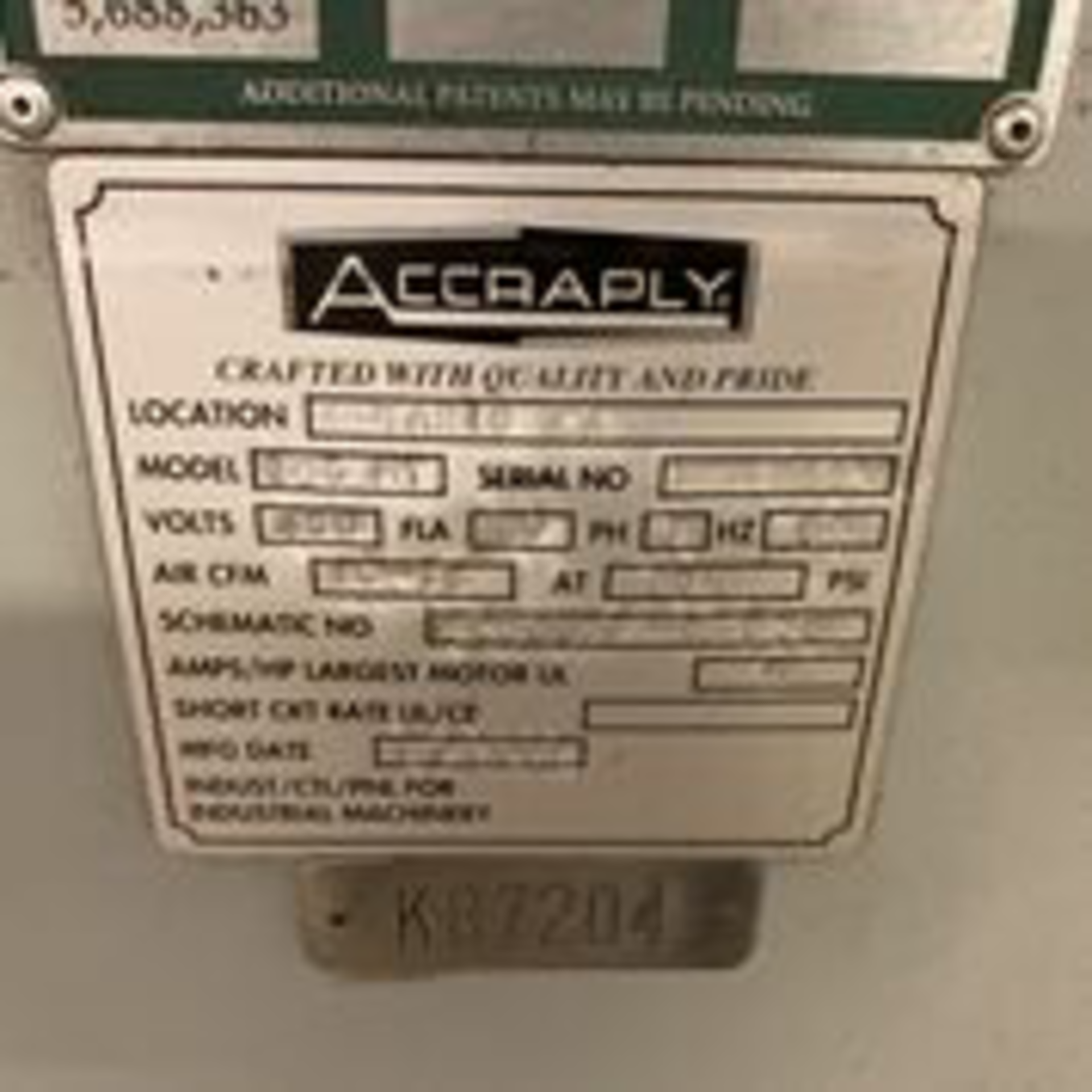 Accraply Trine Heat Tunnel Model 105HT S/N MSN05936 . LOADING FEE $500 - Image 14 of 15