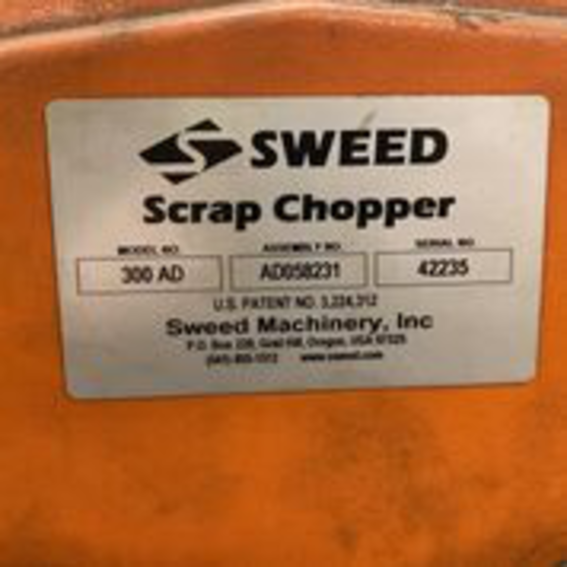 Sweed Scrap Chopper Model 300AD S/N 42235. LOADING FEE $100 - Image 2 of 5