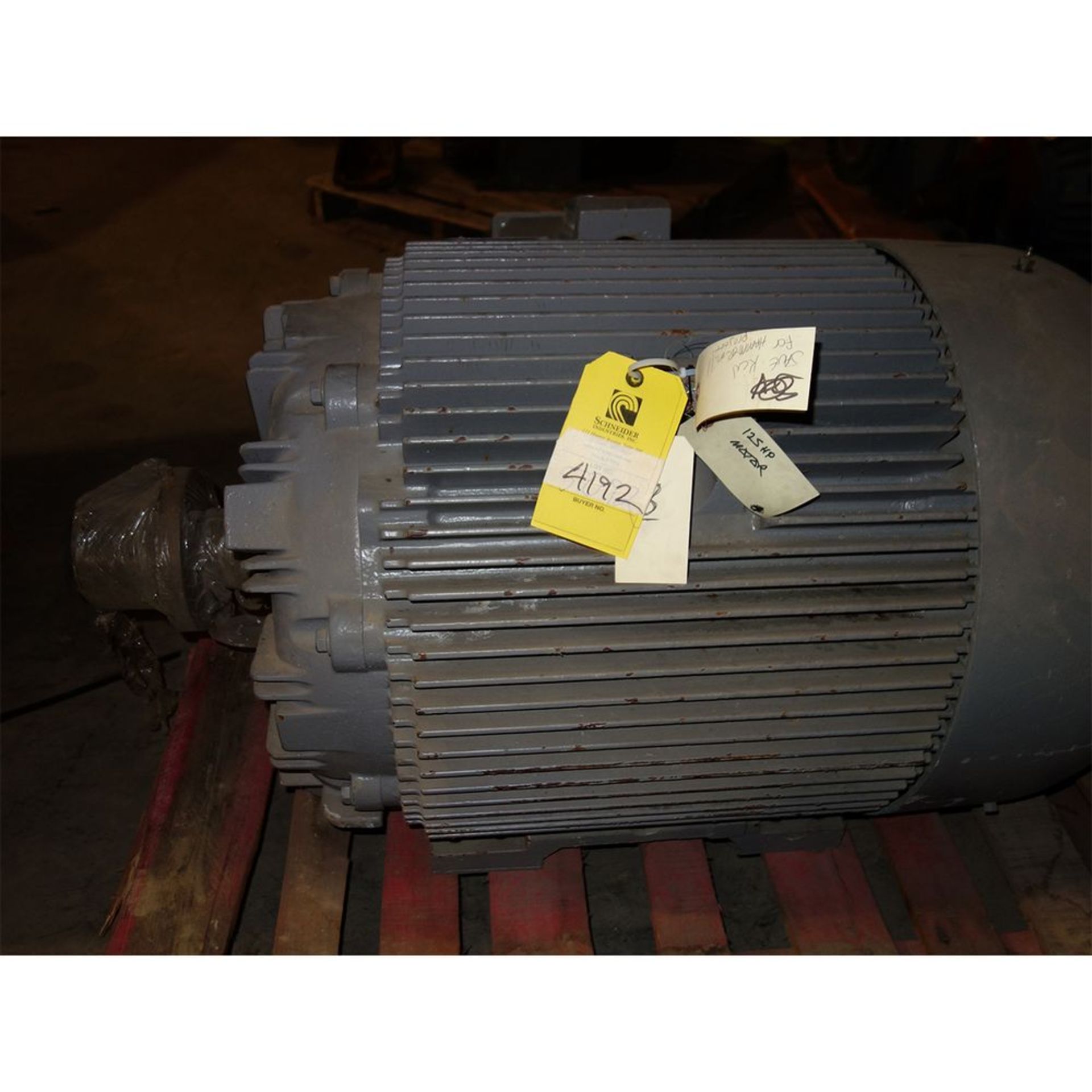 Located: Tyler, TX -- GE 125 hp motor, 445T 1200rpm 460Vload out fee $100 ***Note from Auctioneer: