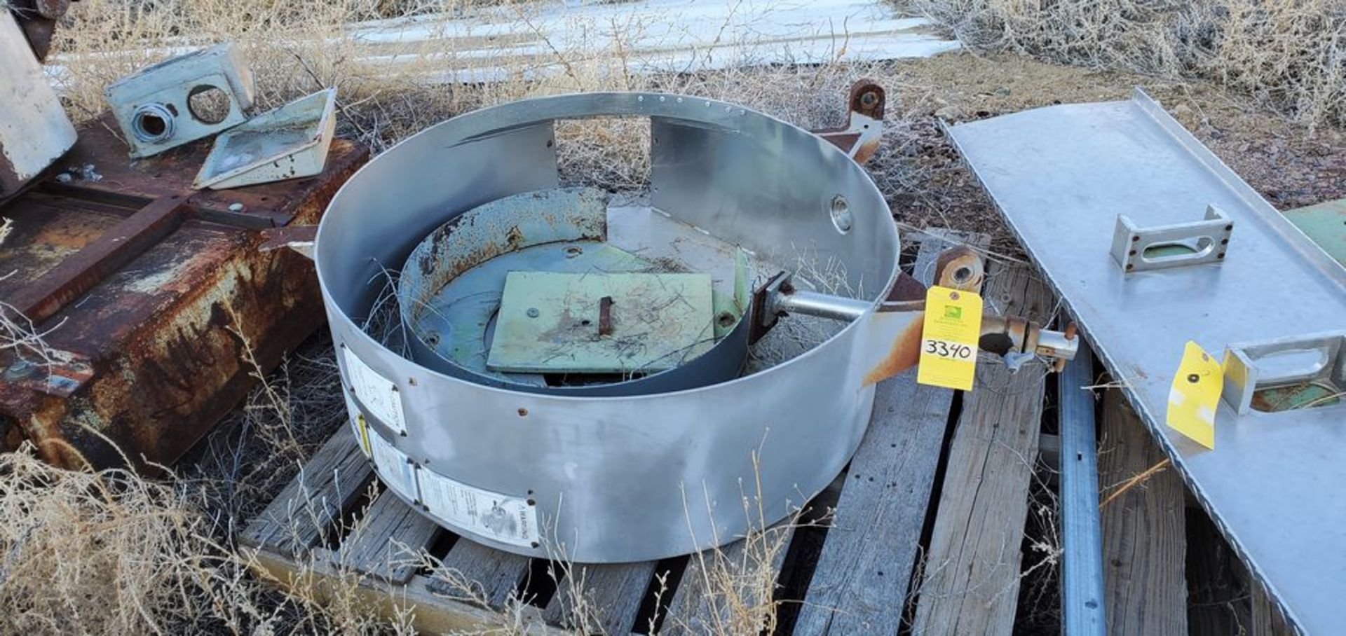 Located in Canon City, CO -- SS CPM pellet mill door with knife posts, and misc parts, loading