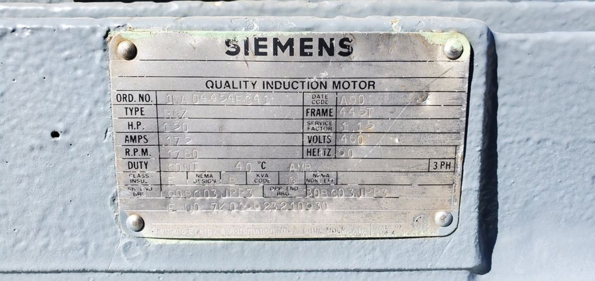 Located in Canon City, CO -- General Electric Motor 100hp 440v 3600rpm loading fee $100 ***Note from - Image 3 of 3