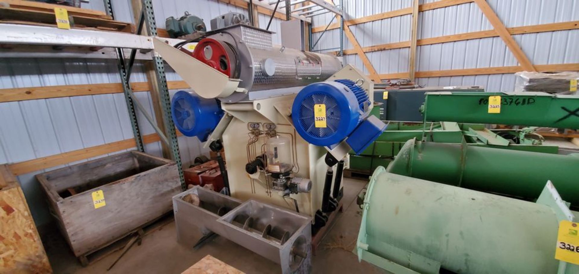 Located in Canon City, CO -- Unused CME R100 Pellet Mill 100hp motor with dual 50hp motor and