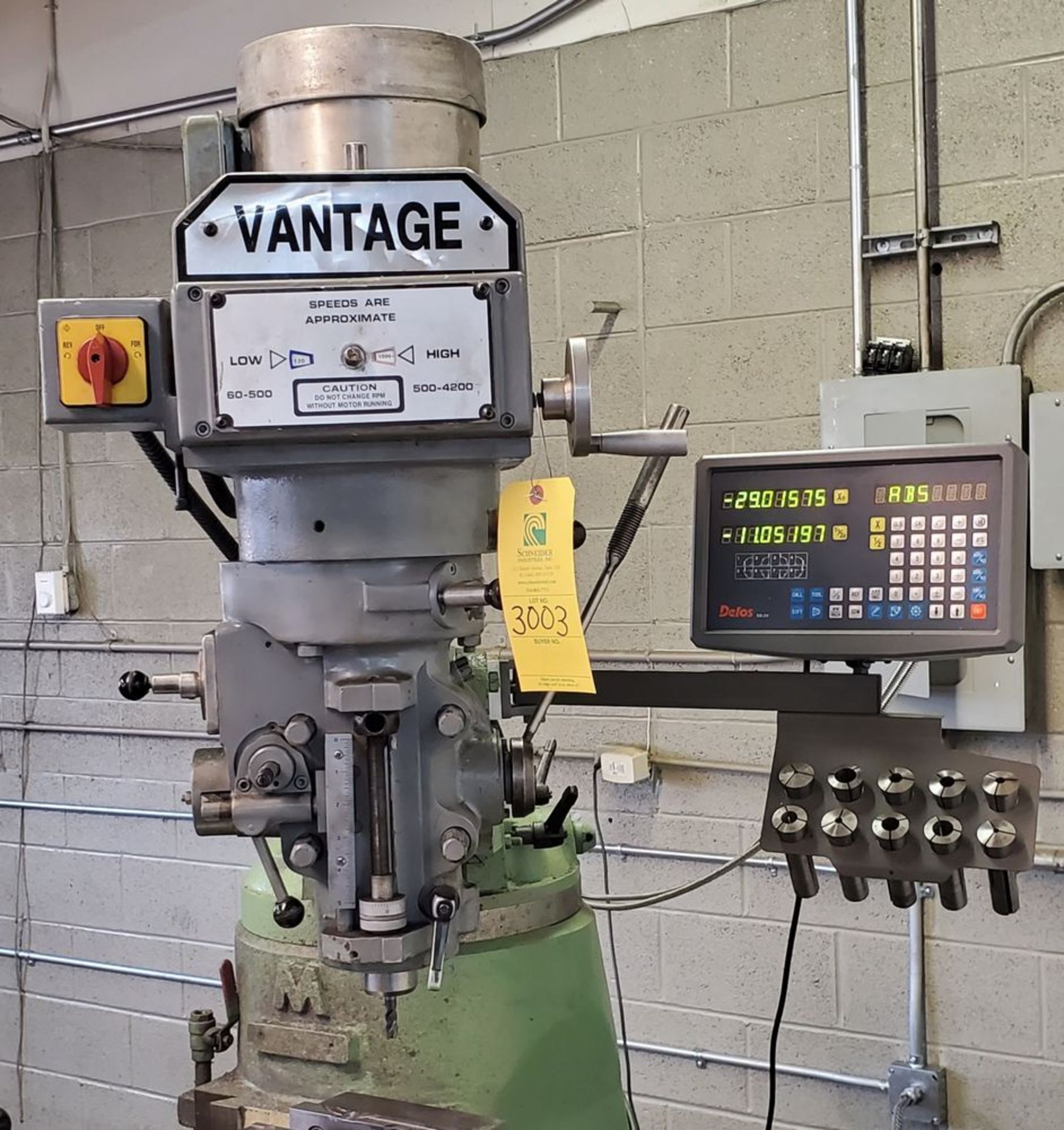 Located in Canon City, CO -- Vantage End Mill Vertical Knee Mill 3HP Make: Jih Fong Machinery with a - Image 8 of 8