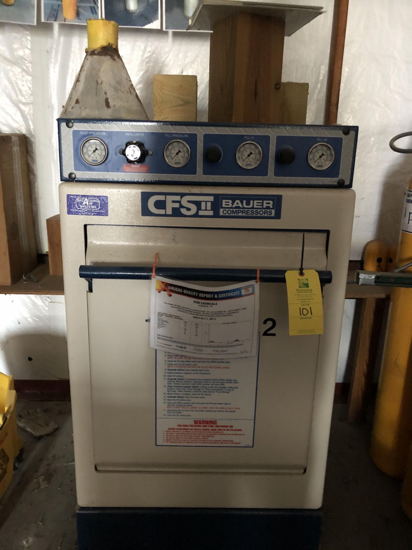 CFSI Bauer Compressor Tank Filler, Model #VA-8U34606-P31, S/N #130717, DOM 2012. LOADING FEE - Cal - Image 4 of 10