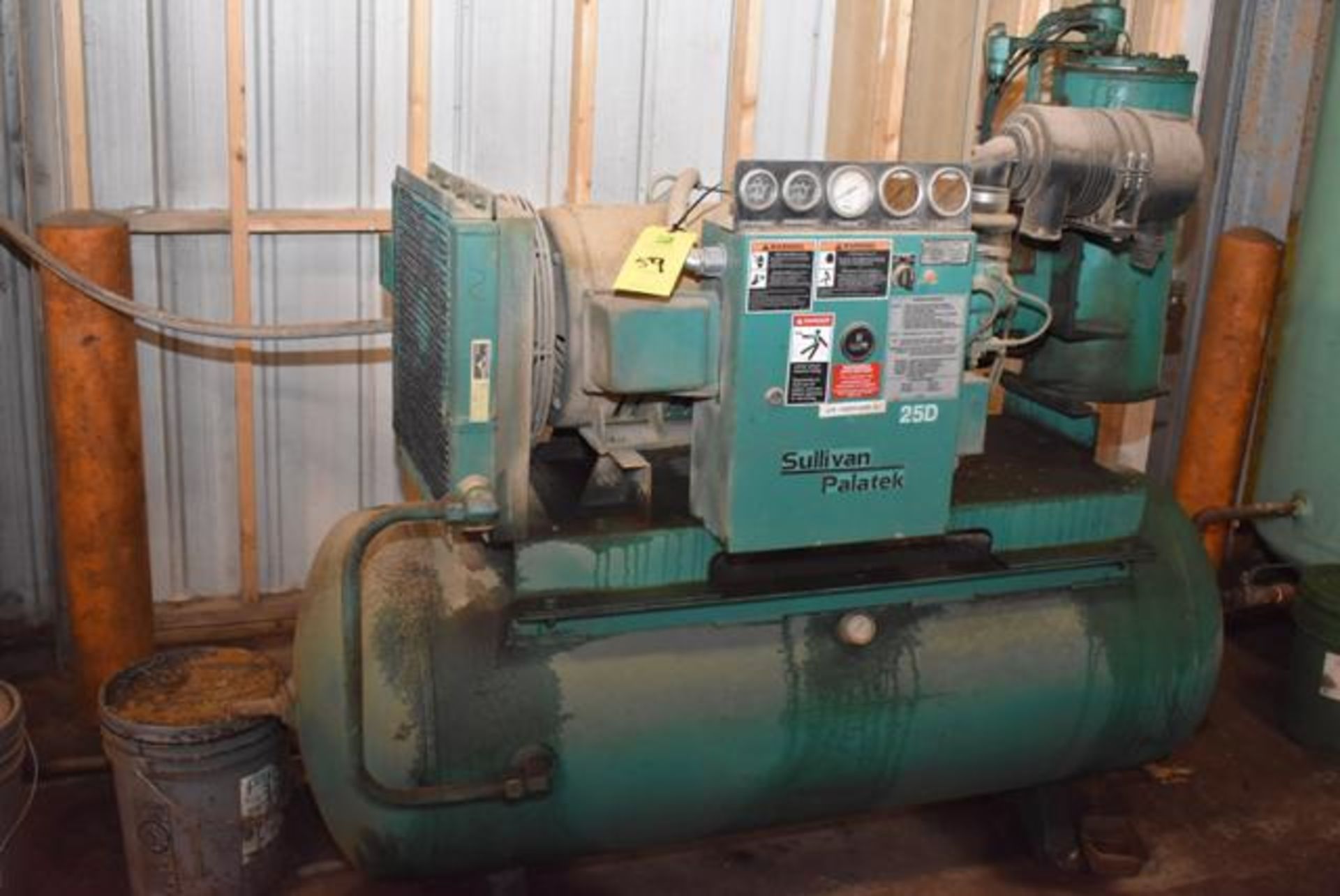 Sullivan Palatek Model 25D-4 Air Compressor, 13,496 Hours Indicated, 25 HP Motor. LOADING FEE: $250