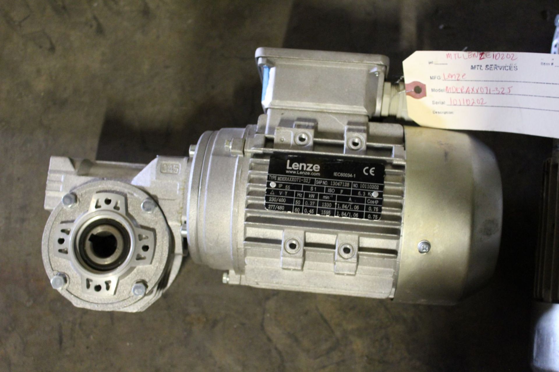 Lenze Motor, Model# mderaxx071-325, Serial# 10110202, Item# mtllenze10202, Located in: Gainsville, - Image 2 of 4