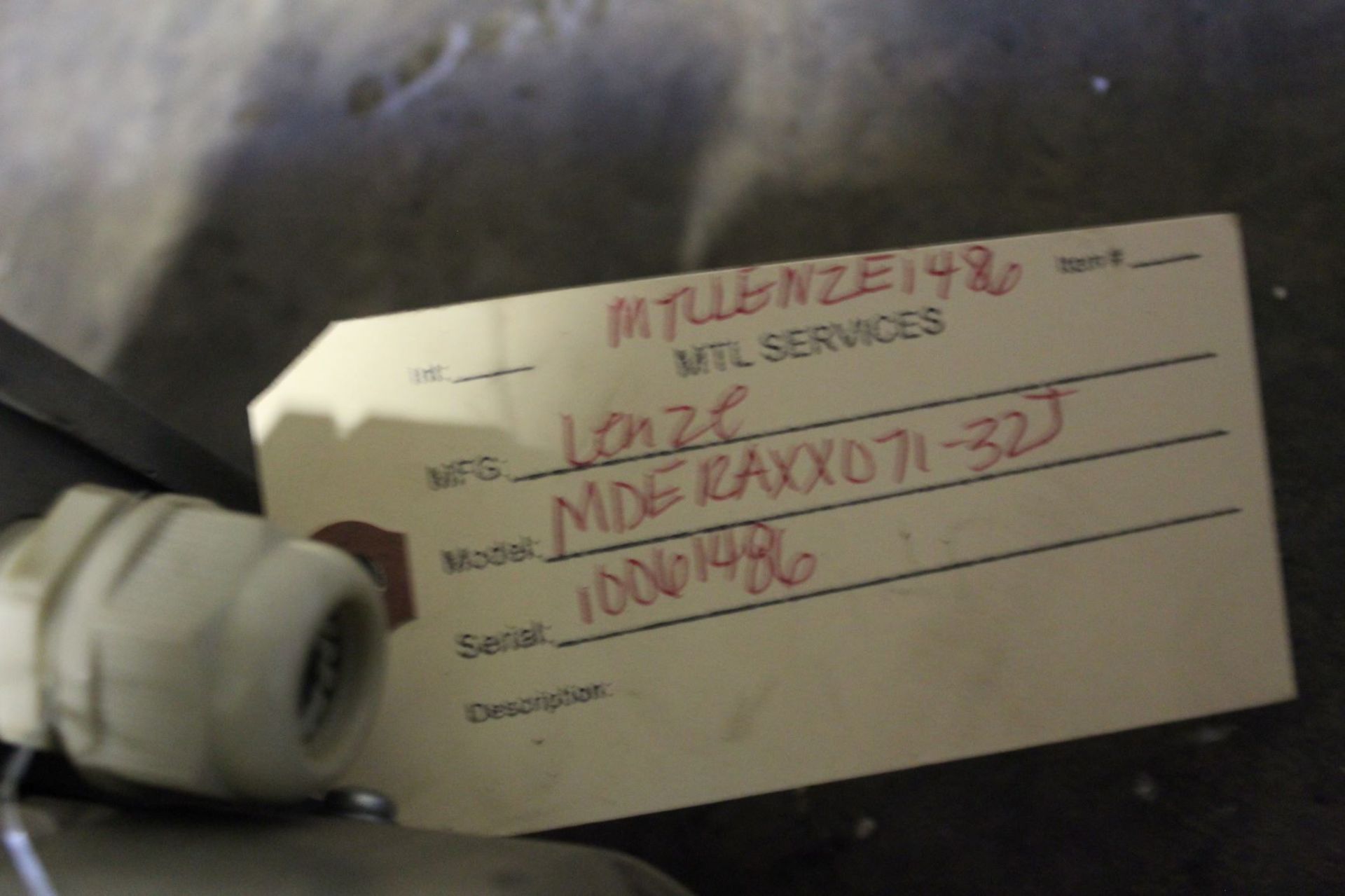 Lenze Motor, Model# mderaxx071-32j, Serial# 10061486, Item# mtllenze1486, Located in: - Image 4 of 4