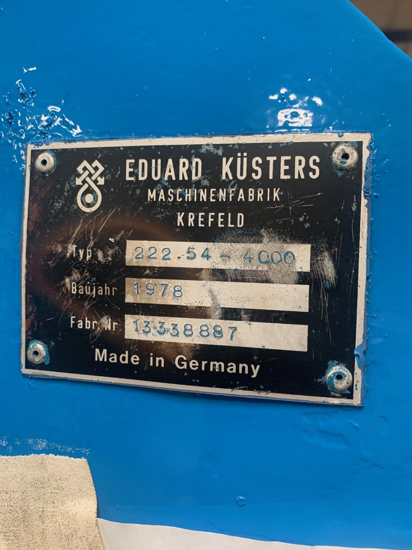 EDUARD KUSTERS Type 222.54-4000. Year 1978. Serial # 13338887 163” W 20HP 460 Volts, Rigging Fee: $ - Image 3 of 20