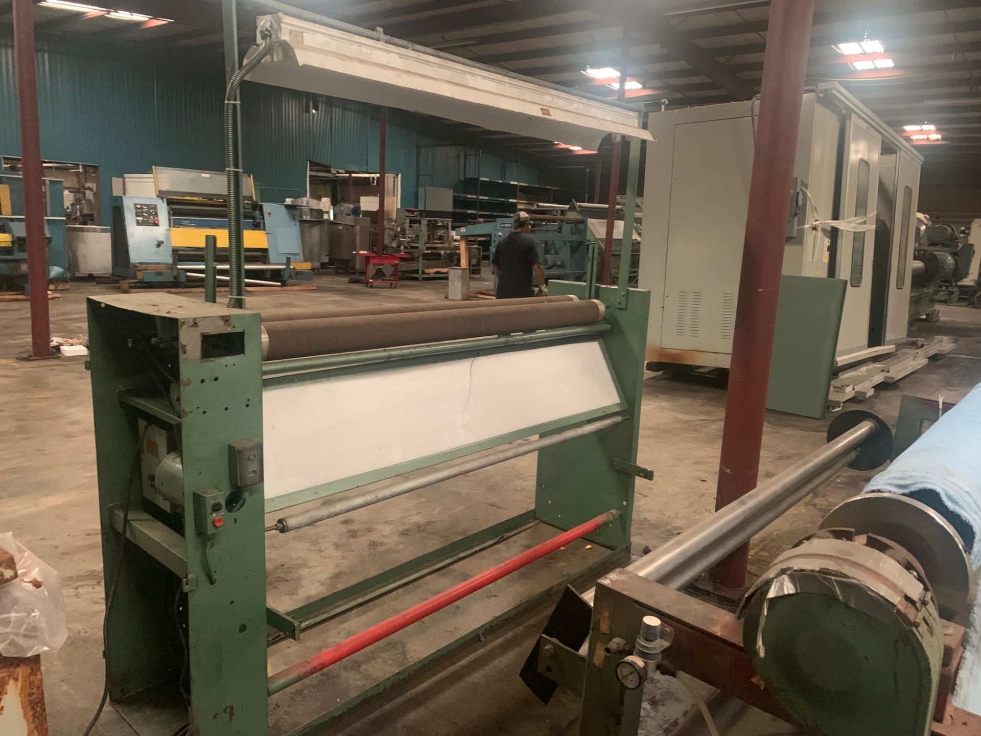 Inspection Machine 72” Wide. 4.5 “ Diameter Rolls 12Hp 120 Volts, Rigging Fee: $100