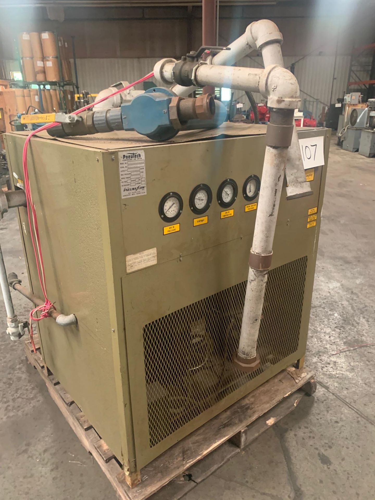 Pneumatic Compressor Dryer Model AD 400 400CFM 1590 psi 220 Volts, Rigging Fee: $50