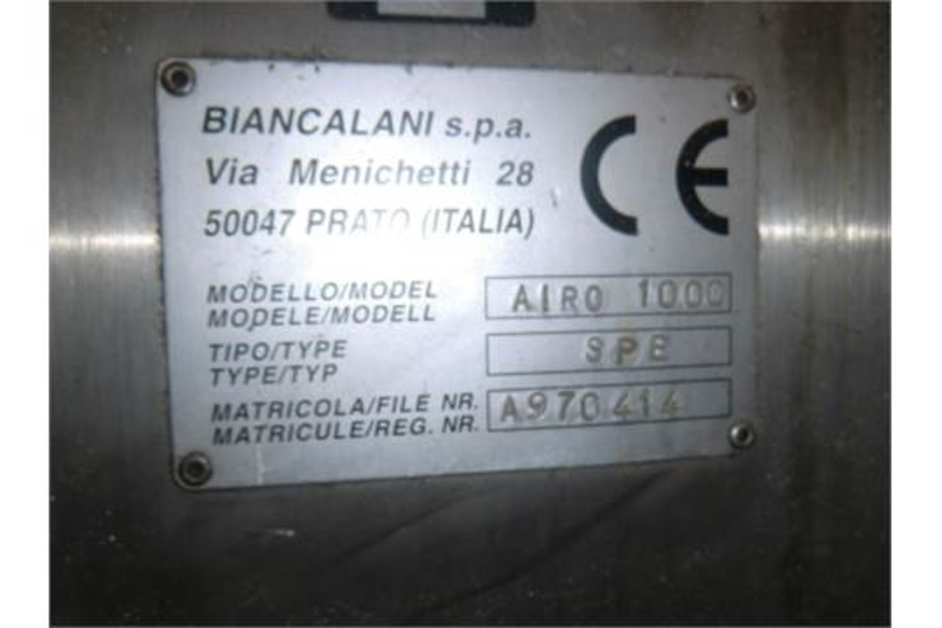 Biancalani Washing and Drying Machine, Gas and Steam Fired, Model AIRO 1000, Type SPE, SN A970414, - Image 4 of 4