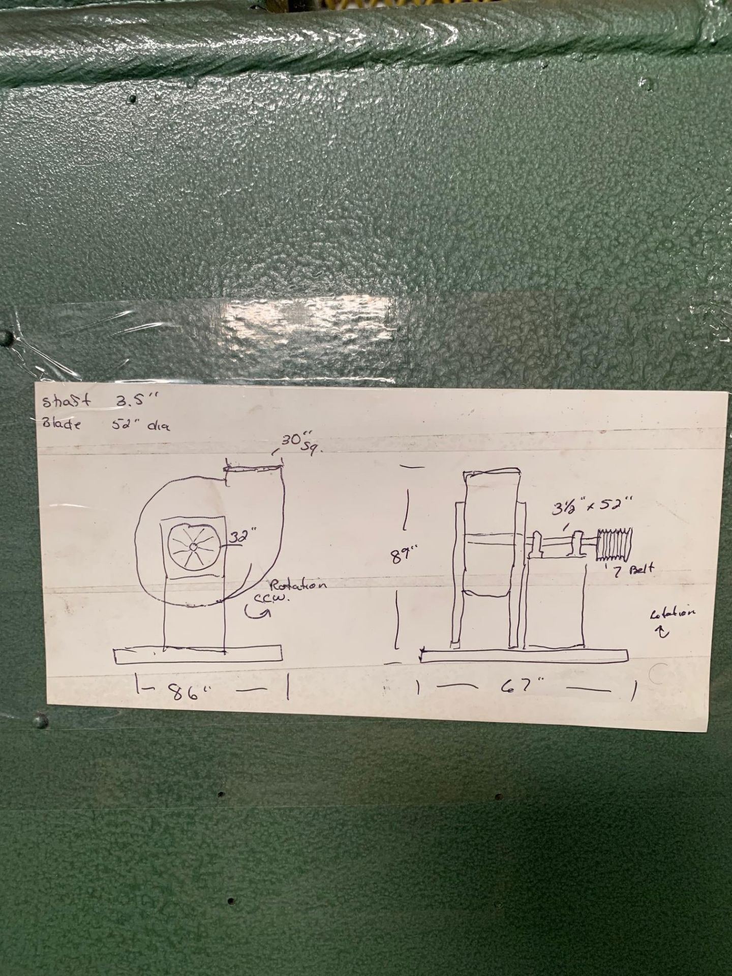 Blower Fan Blade 52”Diameter. Shaft 3,5”, Rigging Fee: $50 - Image 6 of 9
