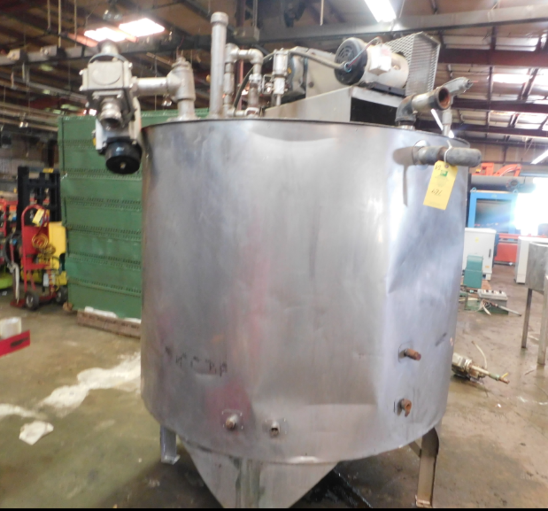 Stainless Steel Tank, 62 inches Diameter, 48.25 inches Height, Agitator/Mixer, Discharge Side and - Image 3 of 3