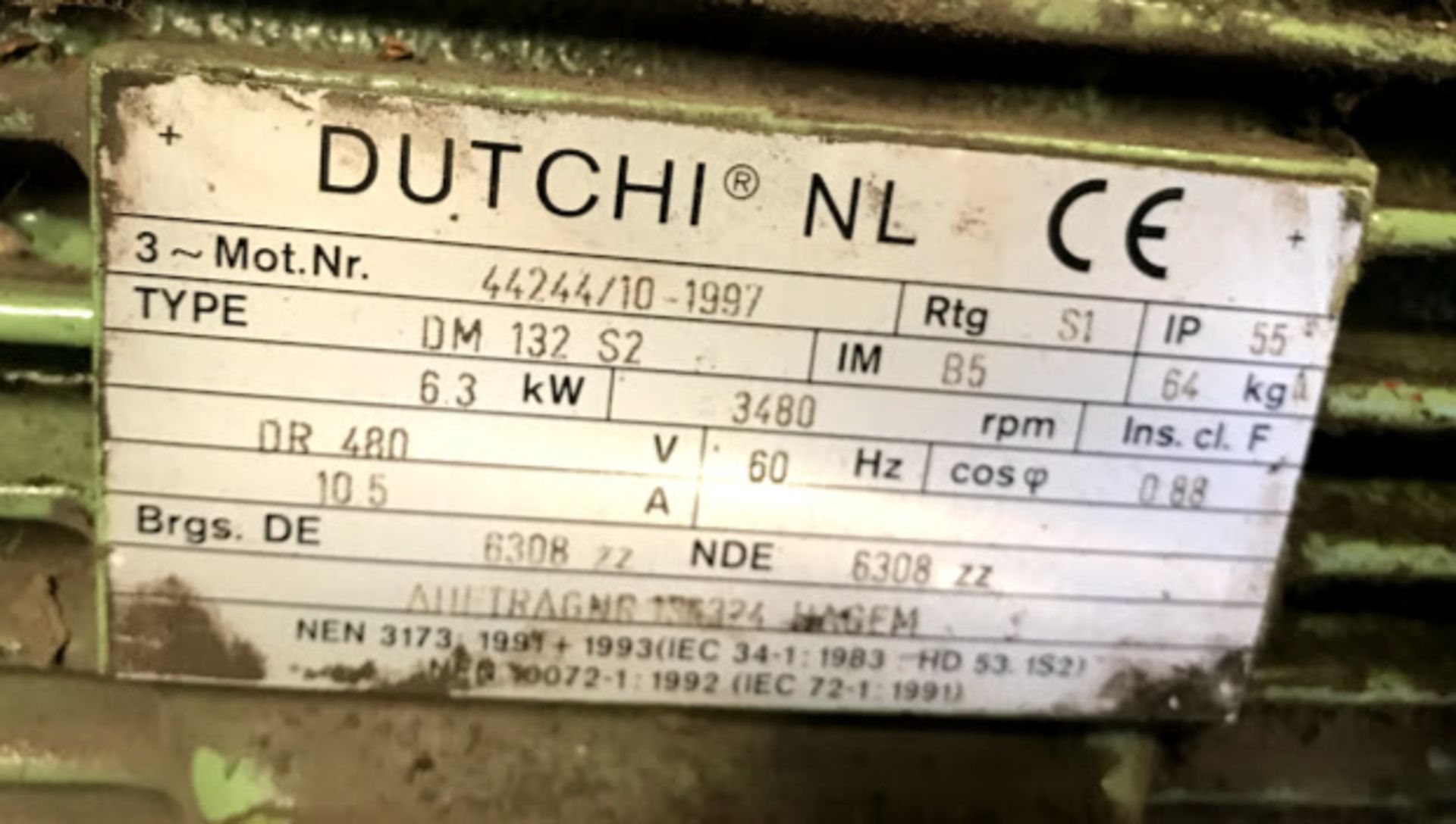 Dutchi Blower. Type DM 132 S2. 3480 RPM. 480 Volts., Rigging Fee: $25 - Image 4 of 5