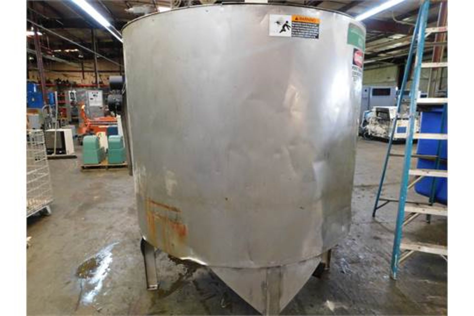 Stainless Steel Tank, 56.5 inches Diameter, 48.5 inches Height, Agitator/Mixer, Discharge Side and - Image 2 of 3