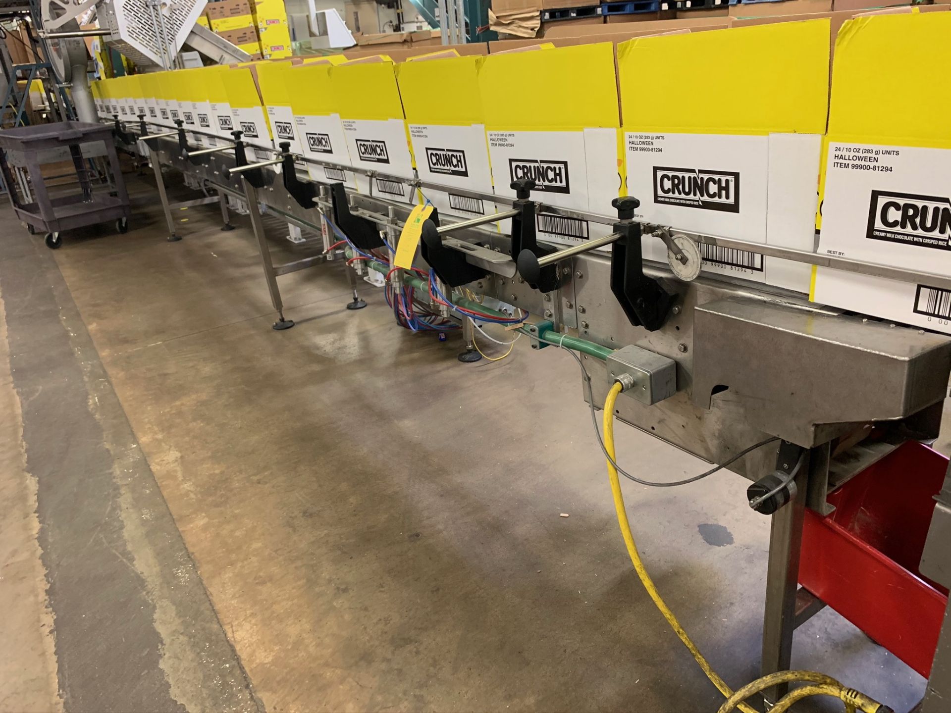 (Located in Burlington WI) Stainless Frame Case Conveyor Belted. RIGGING FEE: $2300