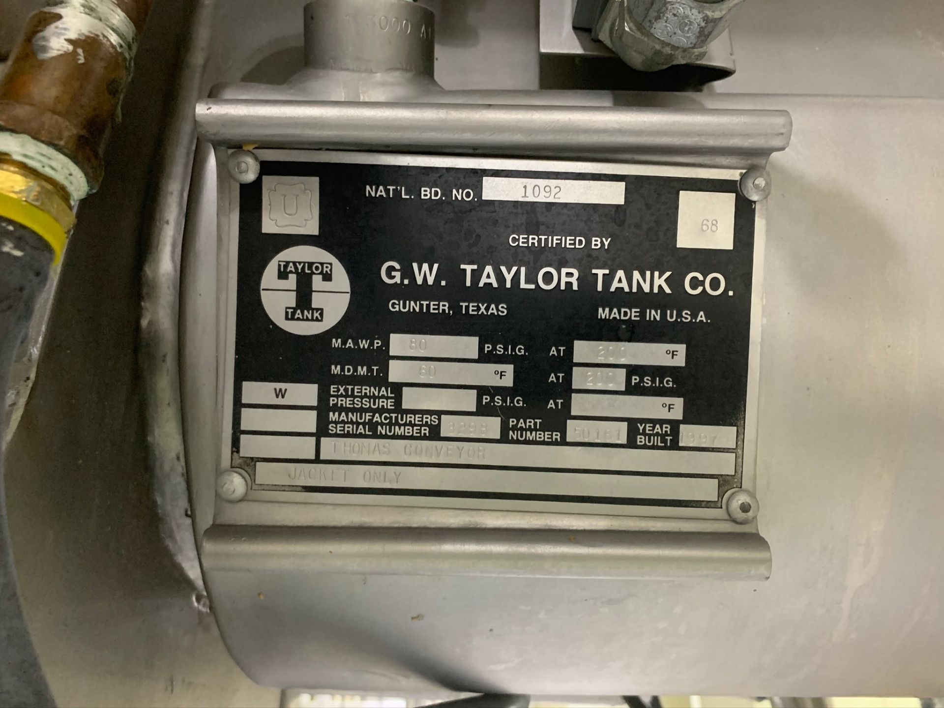 (Located in Bloomington, IL) Taylor Tank Continuous Auger Mixer. RIGGING FEE: $1800 - Image 3 of 7