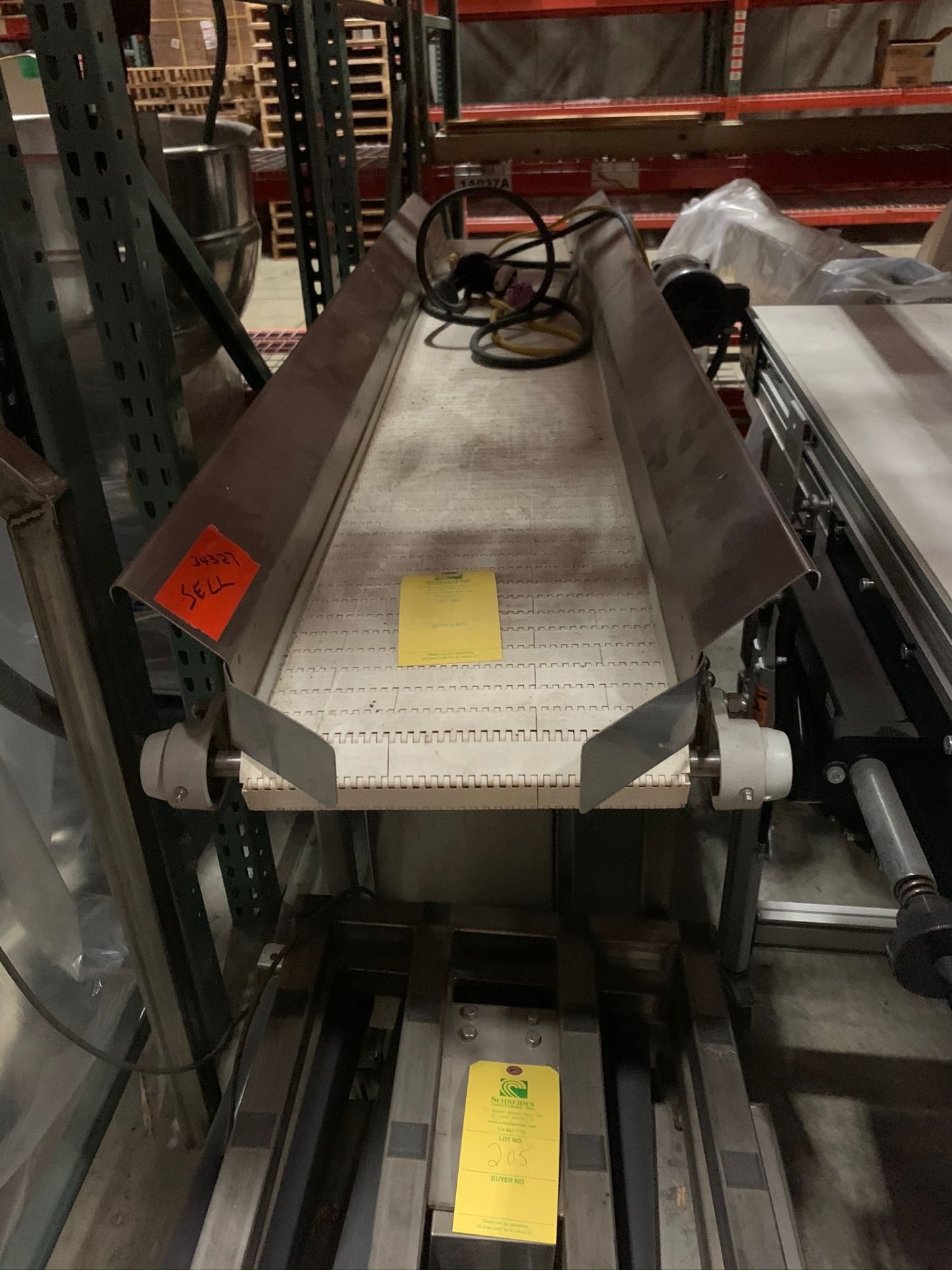 (Located in Bloomington, IL) Stainless Frame Belt Conveyor