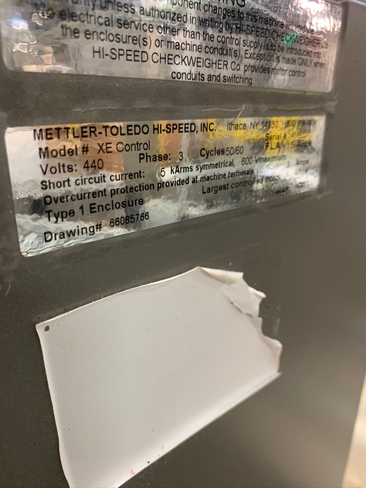 (Located in Burlington WI) Mettler- Toldeo Hi-Speed Checkweigher Model XS Contro. RIGGING FEE: $1900 - Image 5 of 6