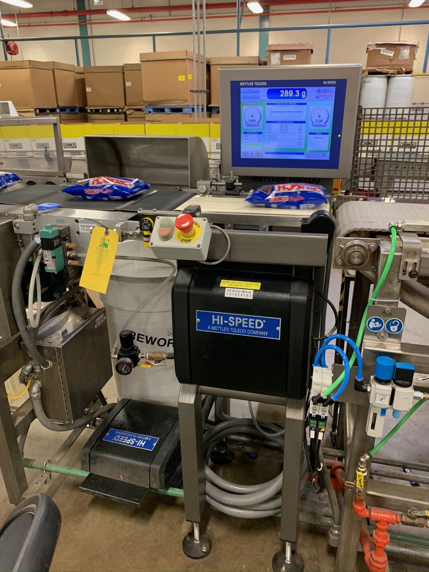 (Located in Burlington WI) Mettler- Toledo Hi-Speed Checkweigher Model XS Contro. RIGGING FEE: $1900