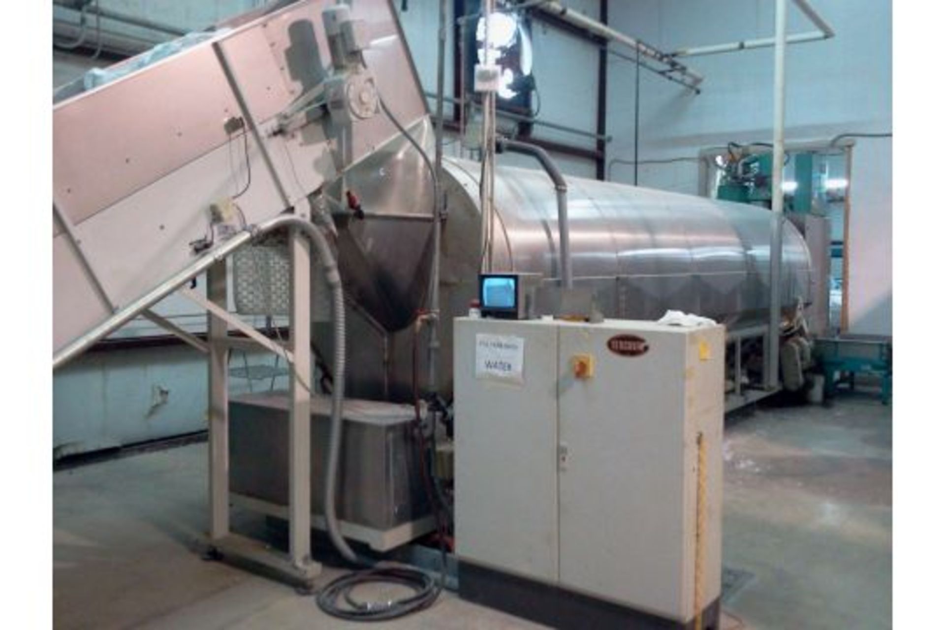 BOWEPASST Lavatec Automatic Continuous Tunnel Washers Using 360 degree Rotation of the drum. Loading