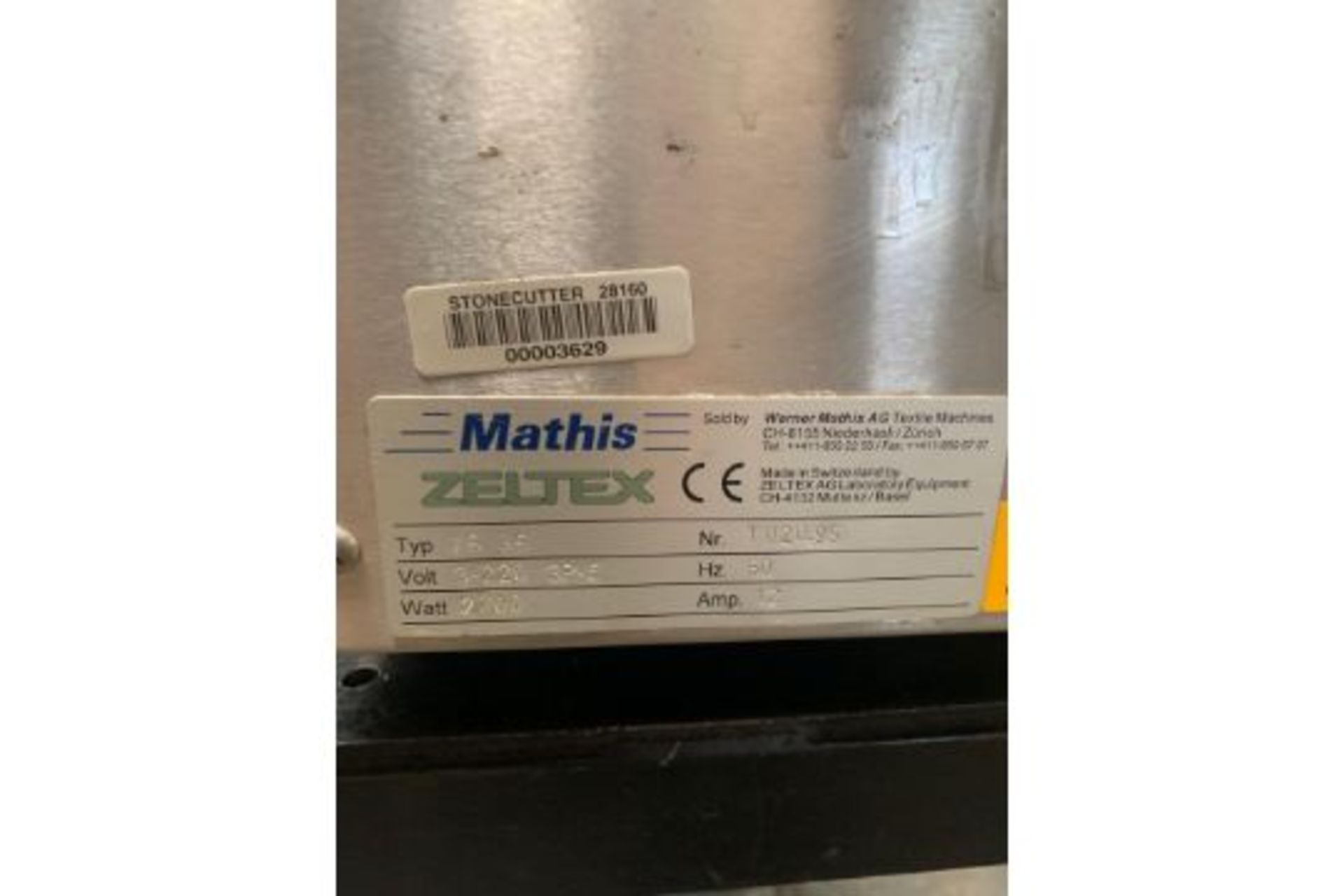 MATHIS ZELTEX TURBY for Sample Dyeing Model T6 35 serial T020.95. 220 Volts, Rigging Fee: $25 - Image 5 of 10