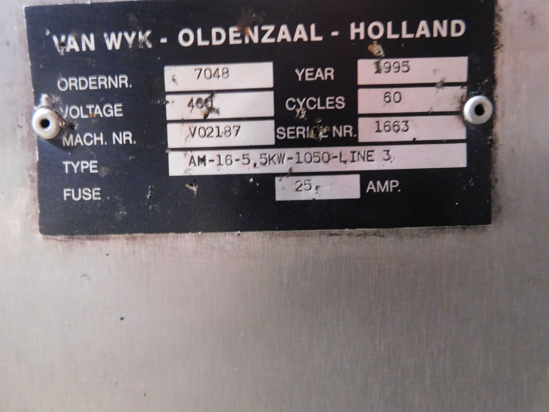 Vanwyk Mixer, Voltage 460, Year 1995, S/N #1663 - Image 4 of 4