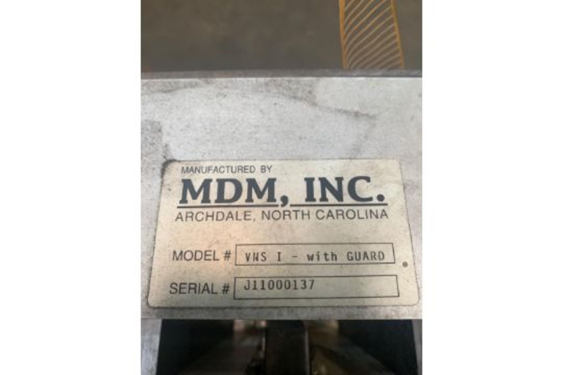 MDM in Tag Attaching Machine Model VNS with Guard. Serial J 11000137, Rigging Fee: $25 - Image 4 of 5