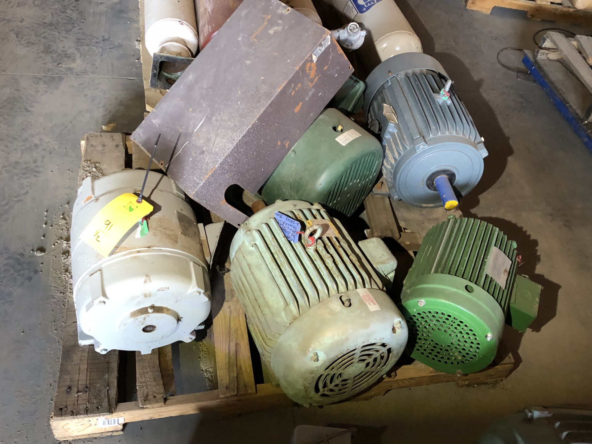 (2) Pallets of Motors, Including a 5HP Teco 3-Phase Induction Motor & Baldor Motor - Image 2 of 9