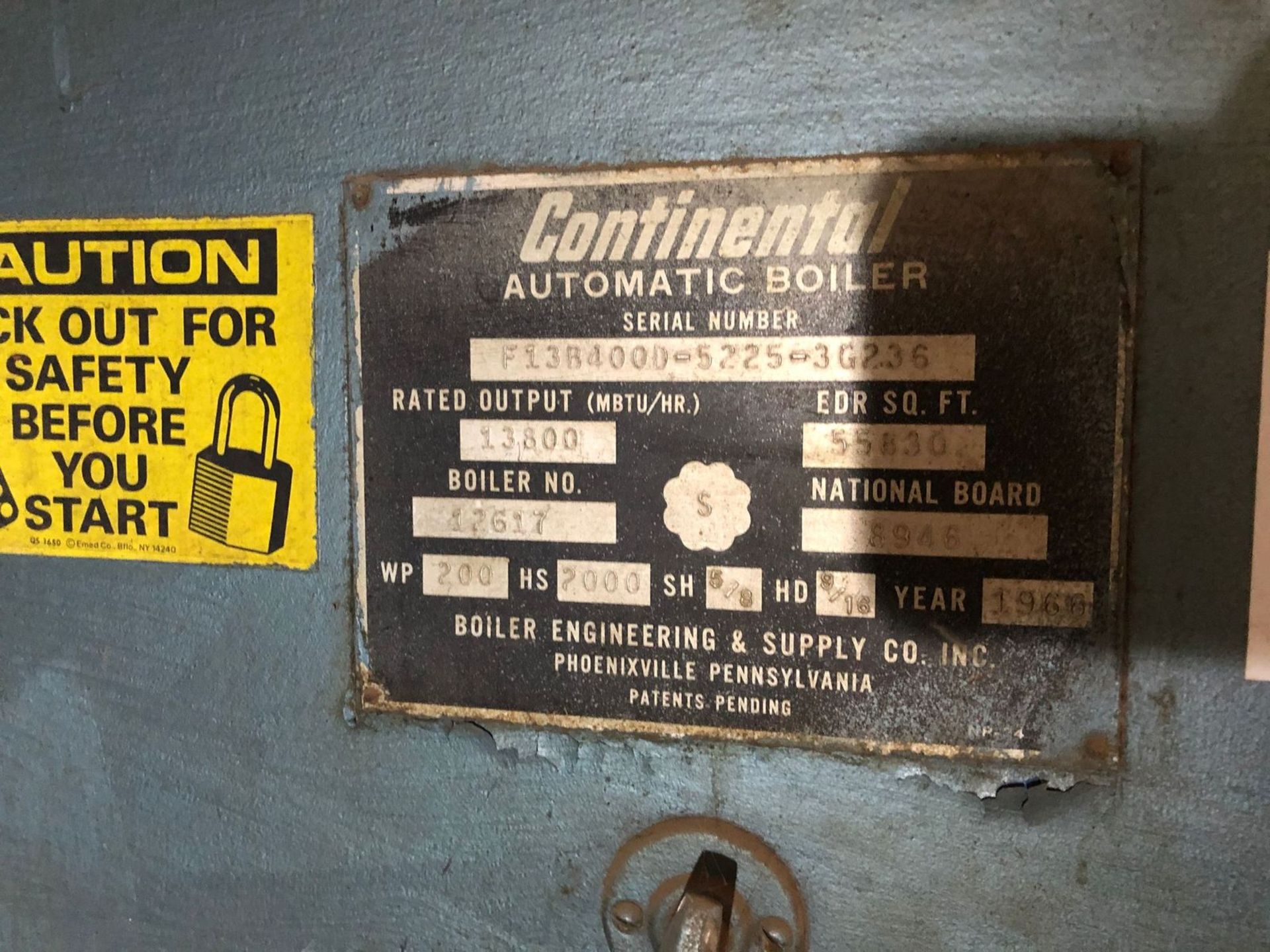 Continental Automatic Boiler, S/N #F13B400D-5225-3G236, Rated Output (MBTU/HR) 13800 - Image 14 of 17