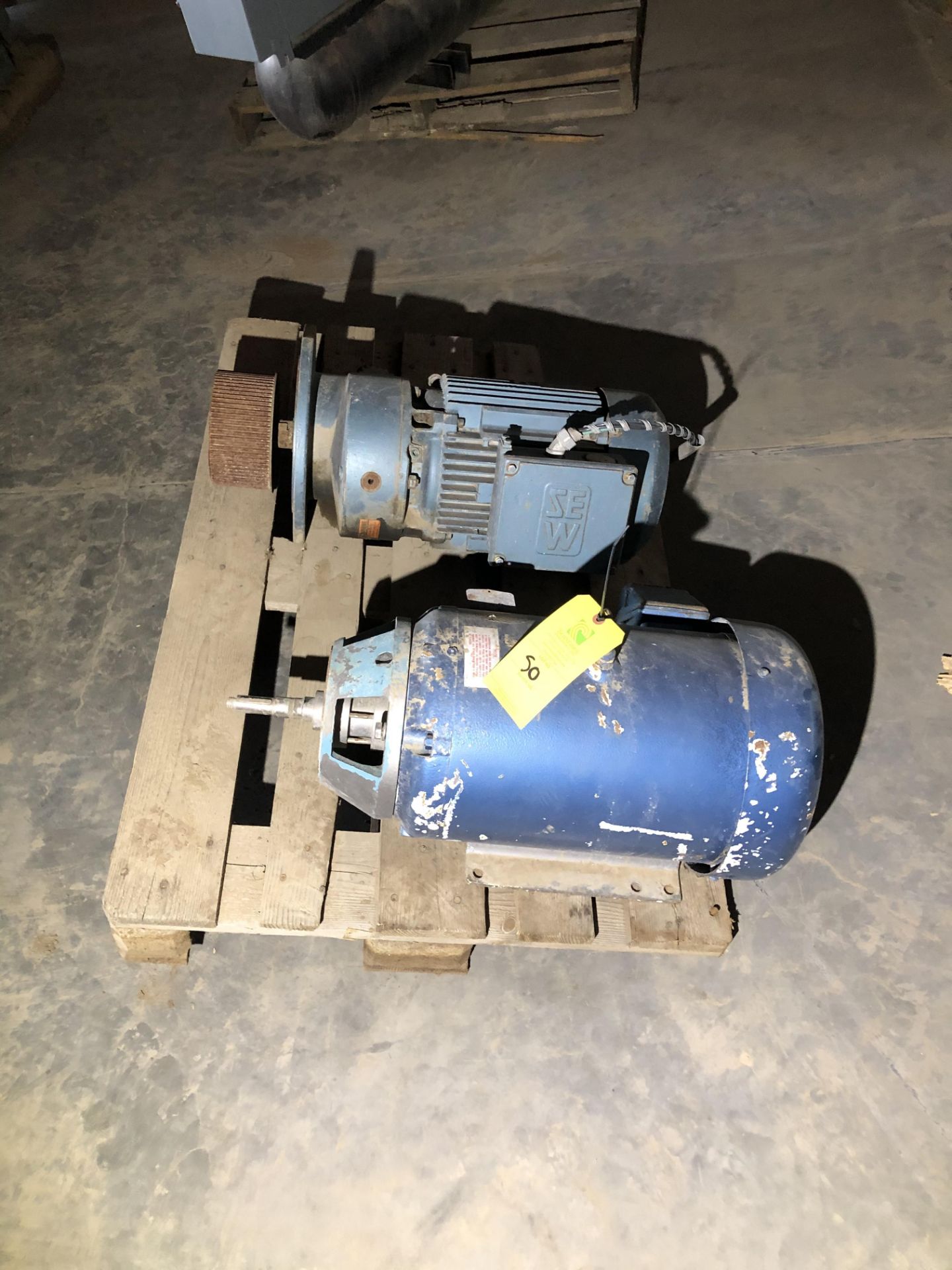 Pallet with (2) Motors, Includes a 20 HP Baldor Motor, Frame #2561C