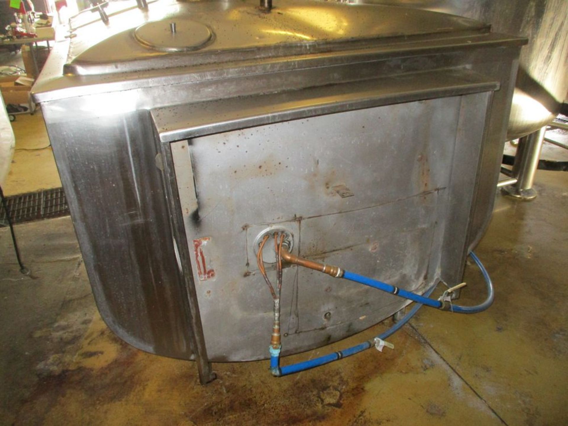 Sunset milk cooler tank with manway and mounted thermometer, model ME400-PX, 74 in x 54 in width x - Image 2 of 3