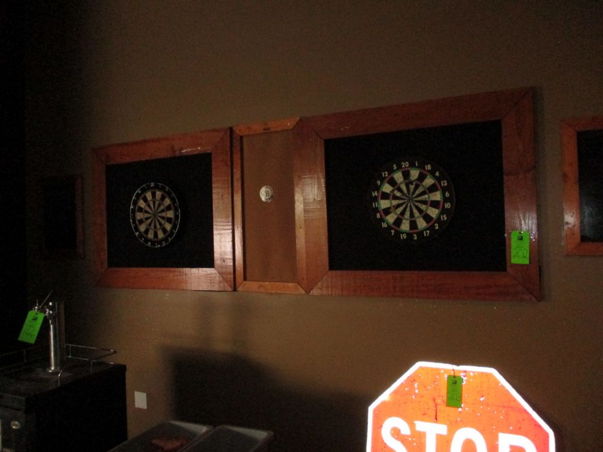 LOT OF 2 dart boards with wood frames and felt backing. ***Auctioneer Note*** -- $100 Removal &