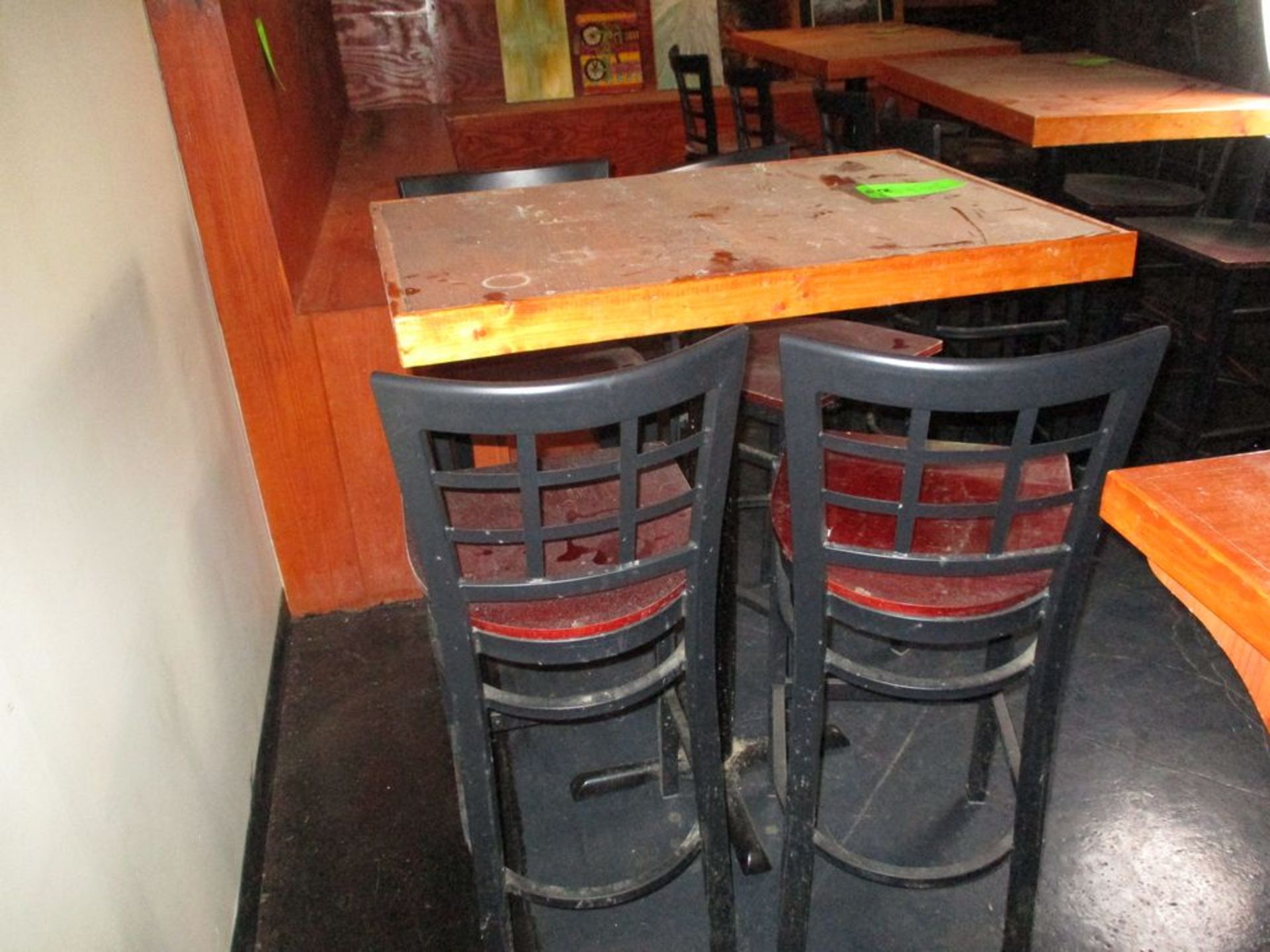 Wood table with 4 chairs, 38 in x 25 in x 43 in hgt ***Auctioneer Note*** -- $100 Removal &