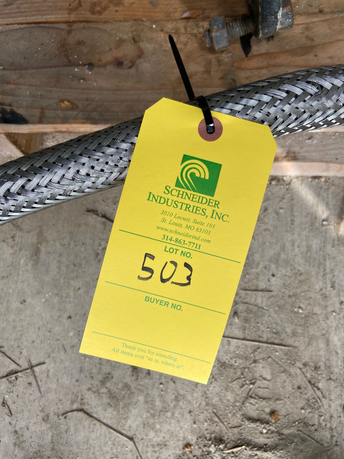 Braided Stainless Steel Flexible Hose, 5' Long x 1.5" Diameter, (Located in Perry, FL) (Rigging & - Image 3 of 3