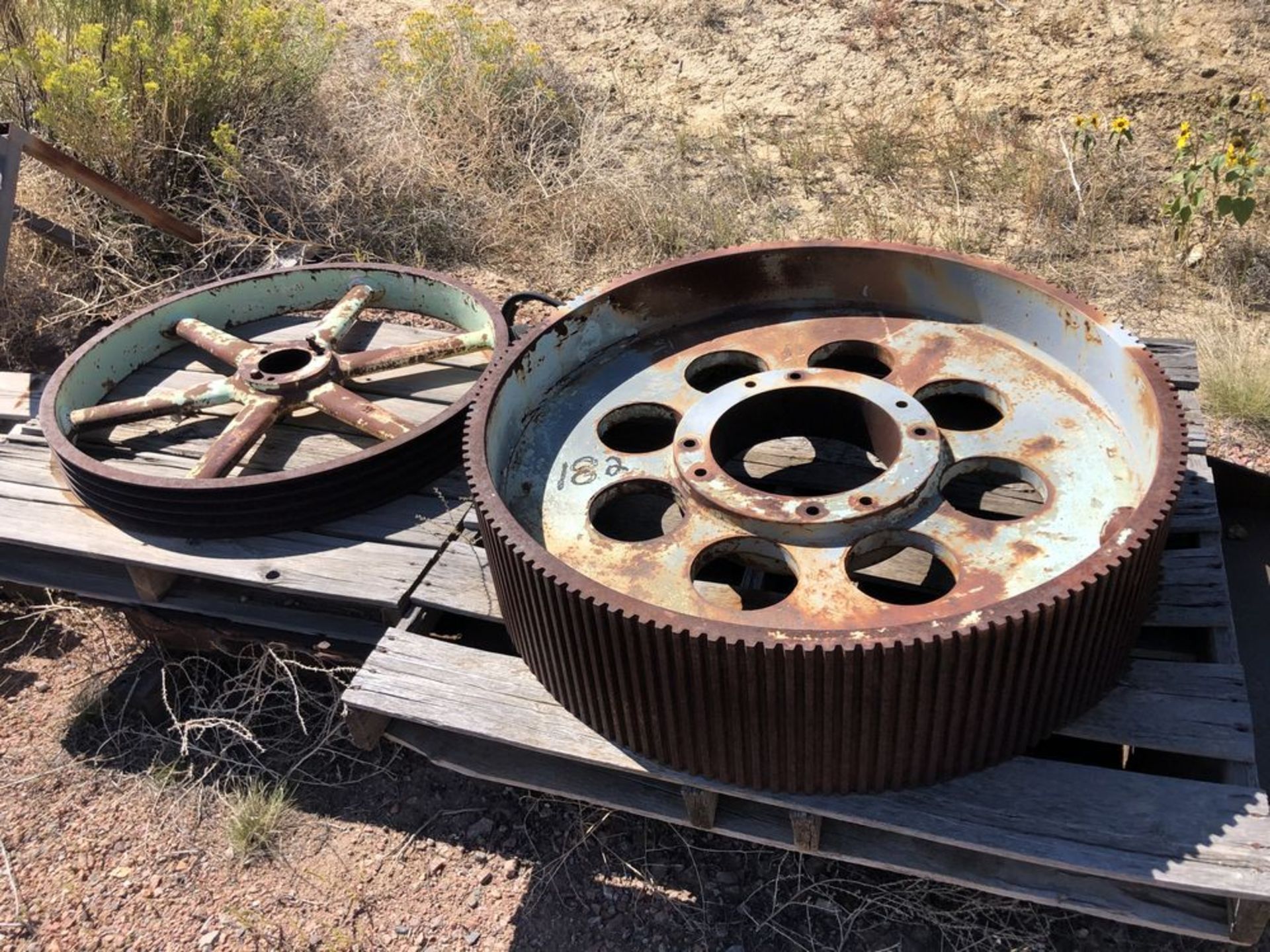 Located in Canon City CO: sprout main pulley approx 42" diameter , Loading Fee of $50