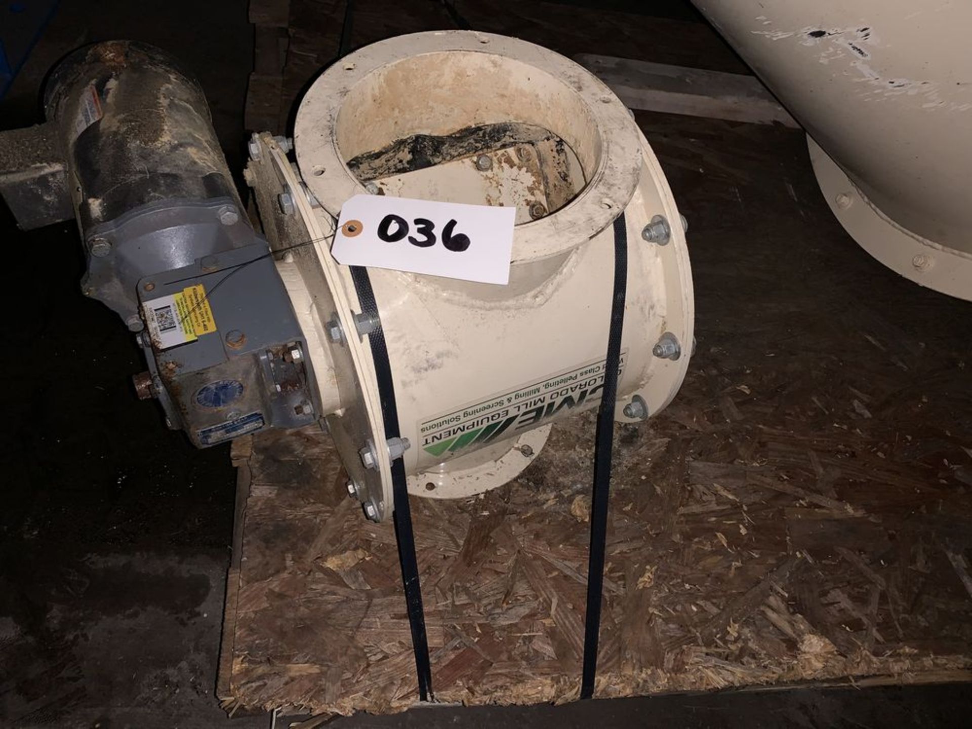 Located in Canon City CO: Colorado Mill Equipment 8" airlock with motor and drive, rubber tips,