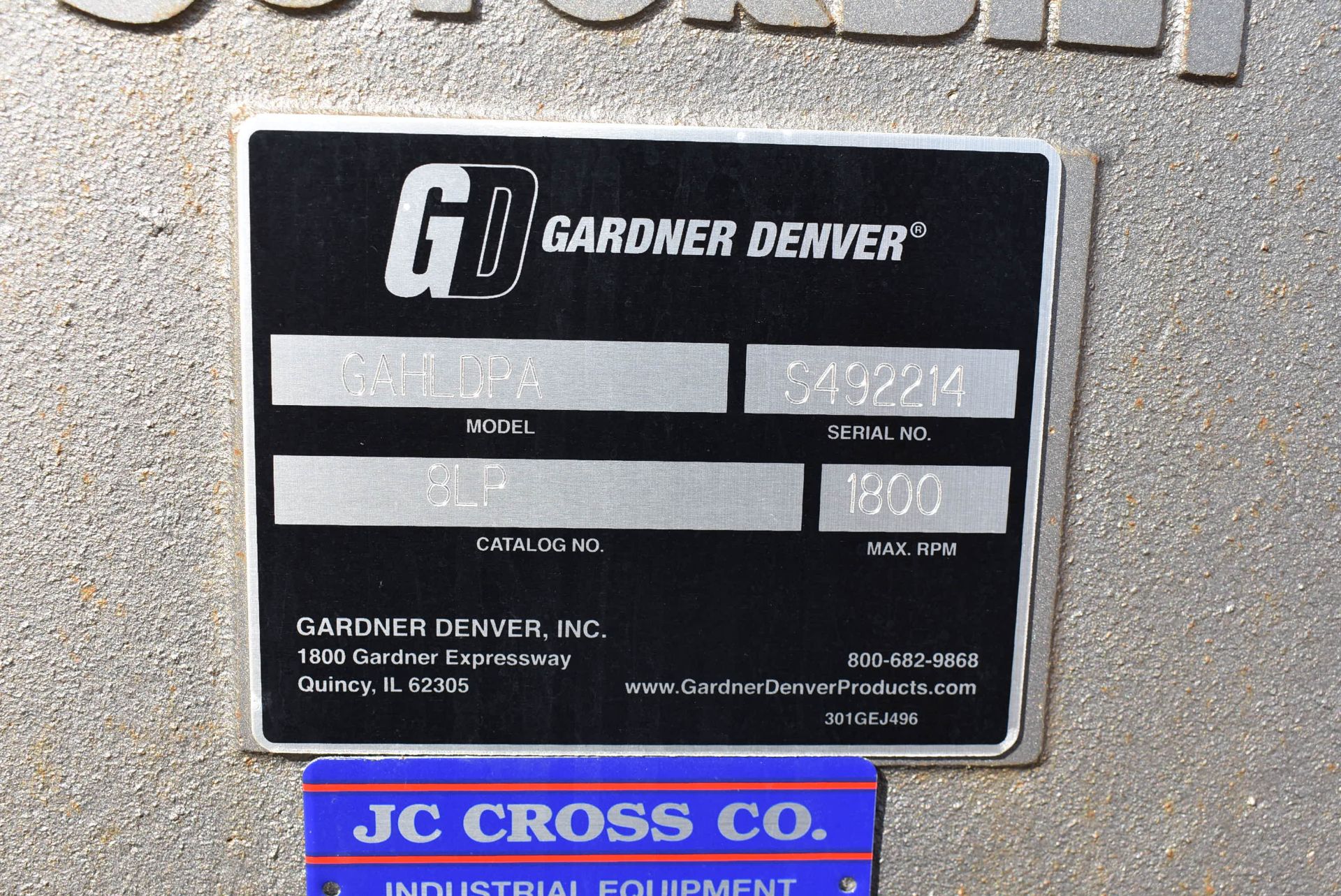 (Located in Mendota, IL) Gardner Denver Catalog #8LP Pump w/40 HP Motor - Image 2 of 2