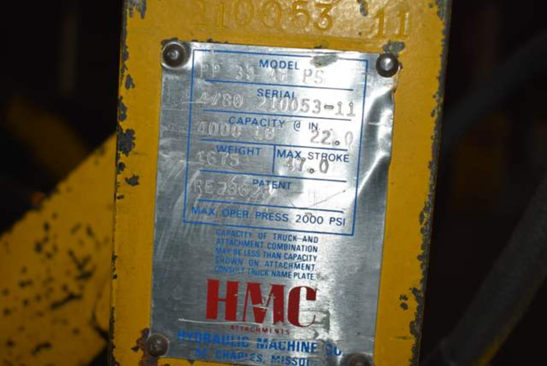 (Located in Sleepy Eye, MN) HMC Model #PP-35-AH-PS Fork Lift Attachment - Image 2 of 2